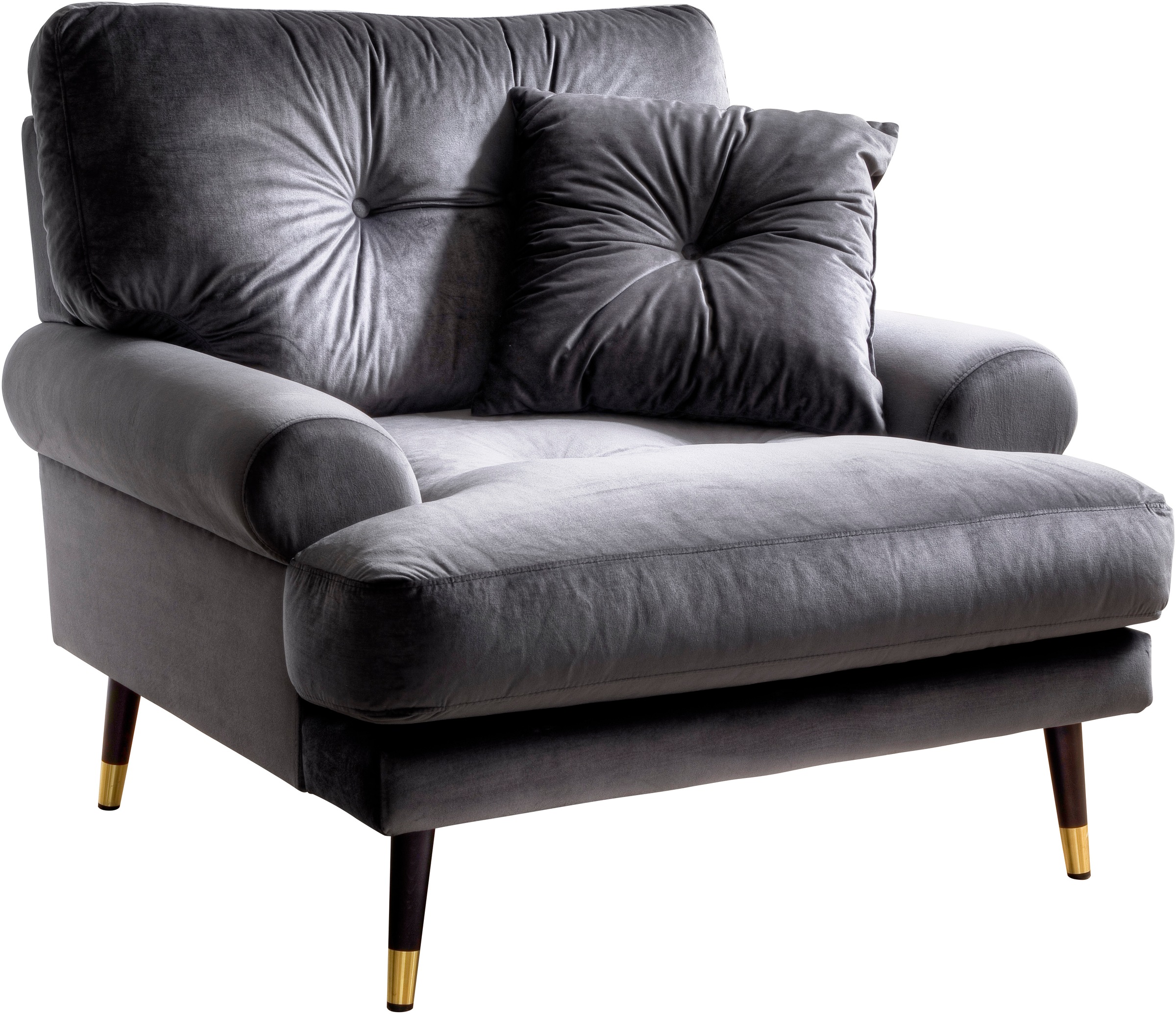 Thumbnail - Trends by HG Loungesessel "TOKIO" in Microfaser mit hochwertigem Holz/Metallfuß