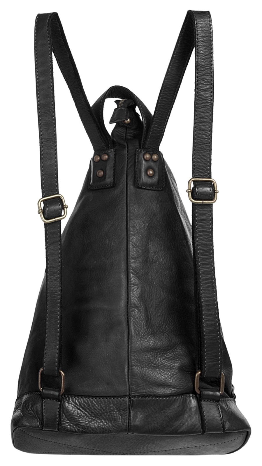 Cityrucksack SAMANTHA LOOK, Damen, Gr. B/H/T: 30cm x 25cm x 10cm, onesize, schwarz, Leder, Rindsleder, unifarben, Rucksäcke Cityrucksack, echt Leder, Made in Italy 2