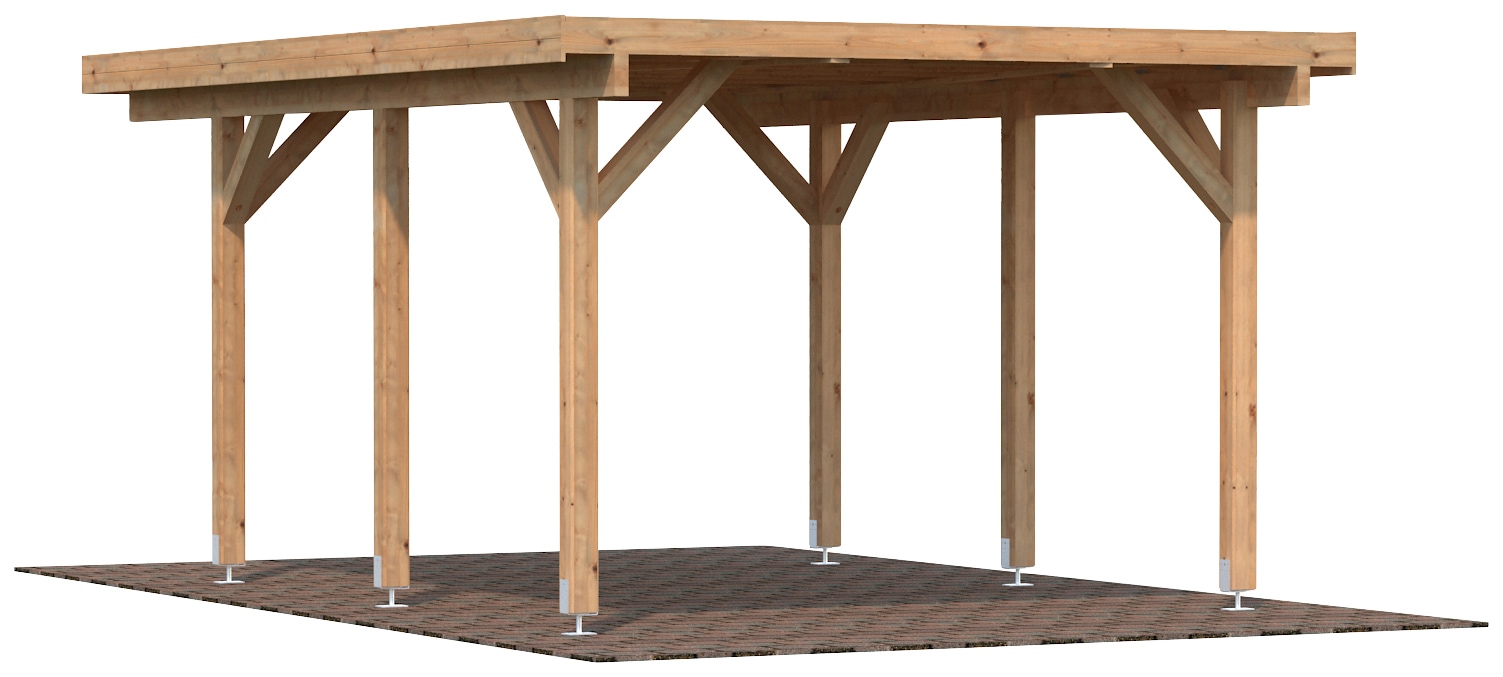 Palmako Einzelcarport "Karl" Massivholz hellbraun