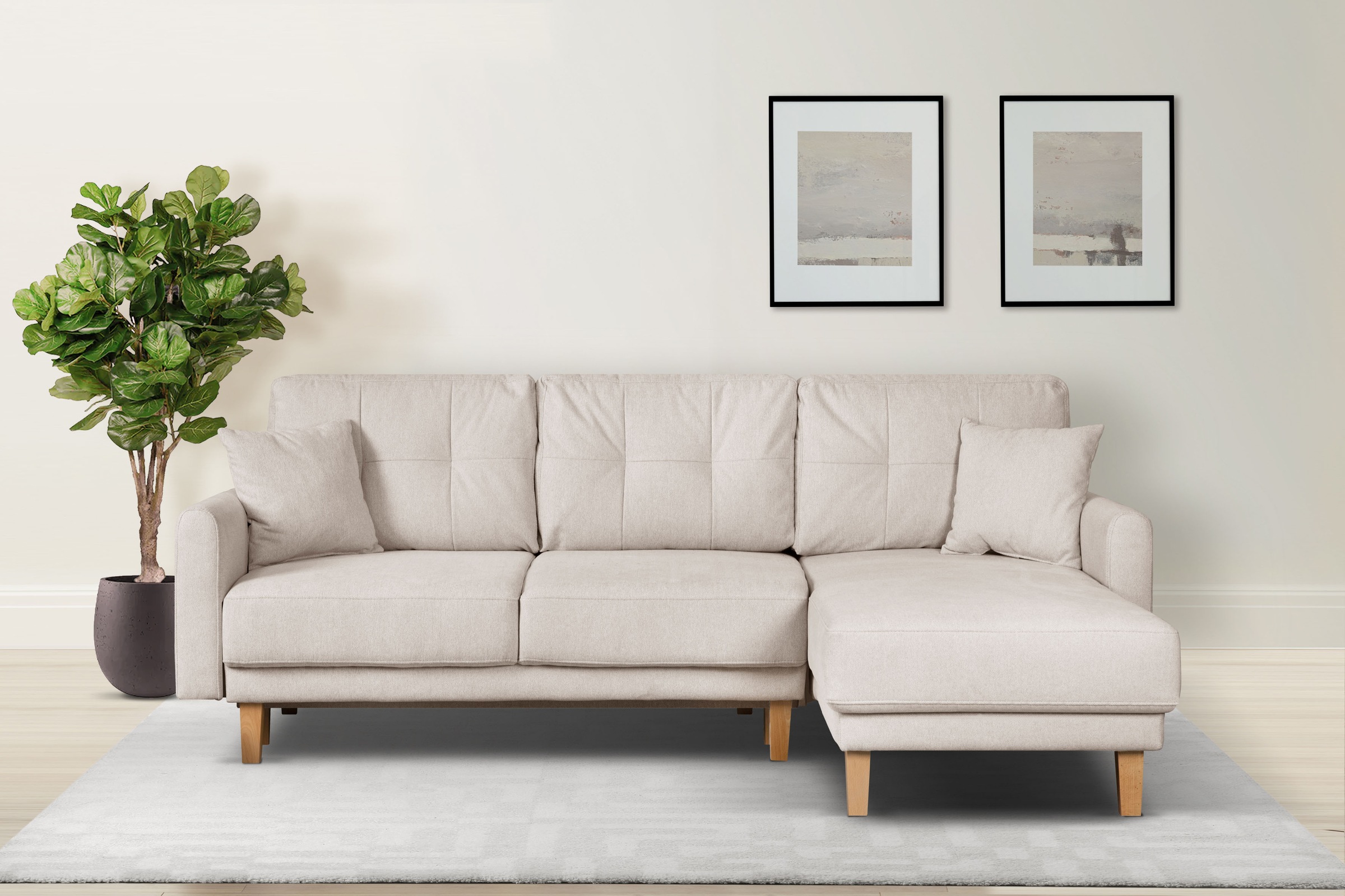 Home affaire Ecksofa "TRIPLO optionale Schlafsofa mit Bettkasten, Maße B/T/ günstig online kaufen