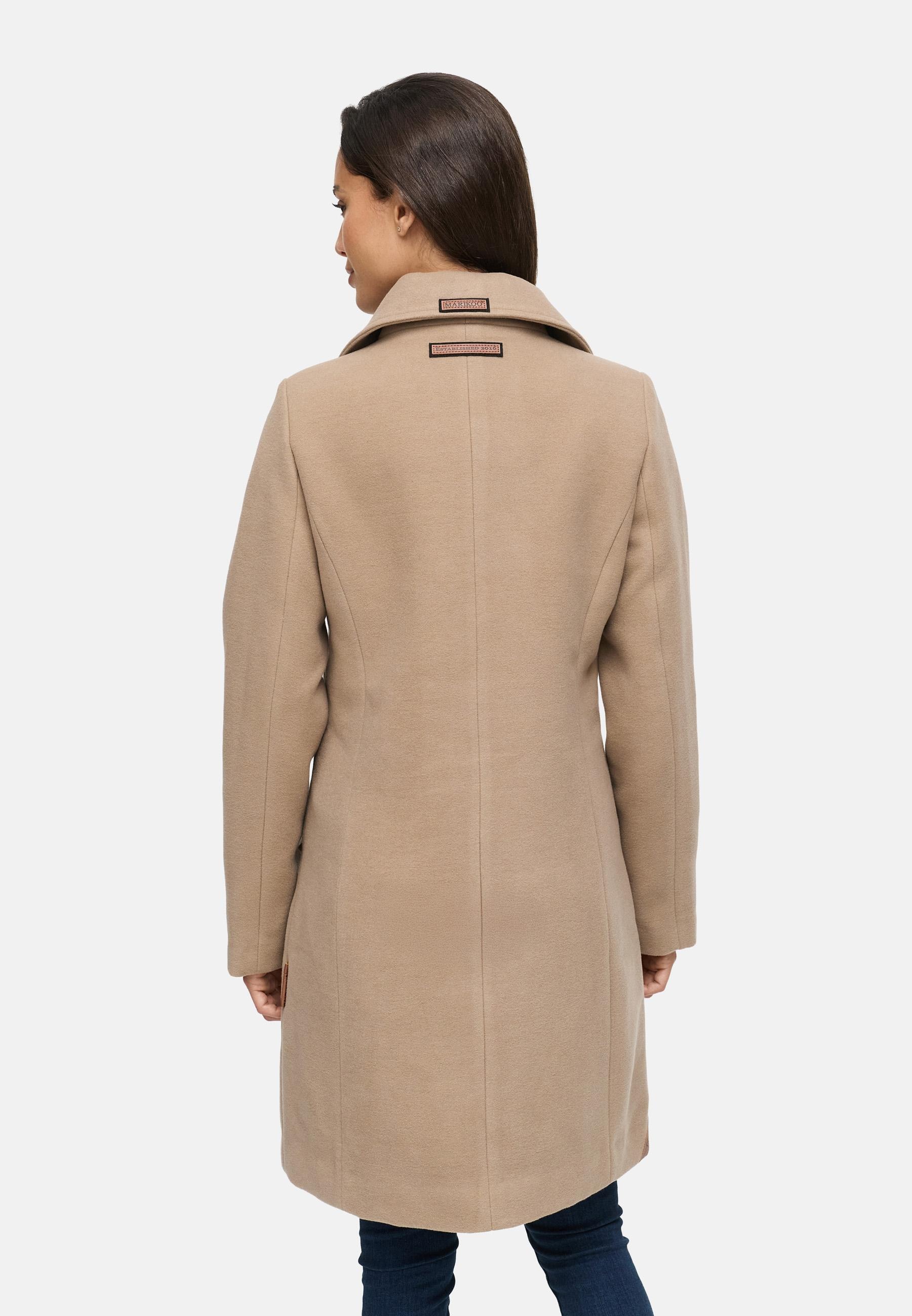 Marikoo Wollmantel »Nanakoo«, edler Damen Trenchcoat in Woll-Optik