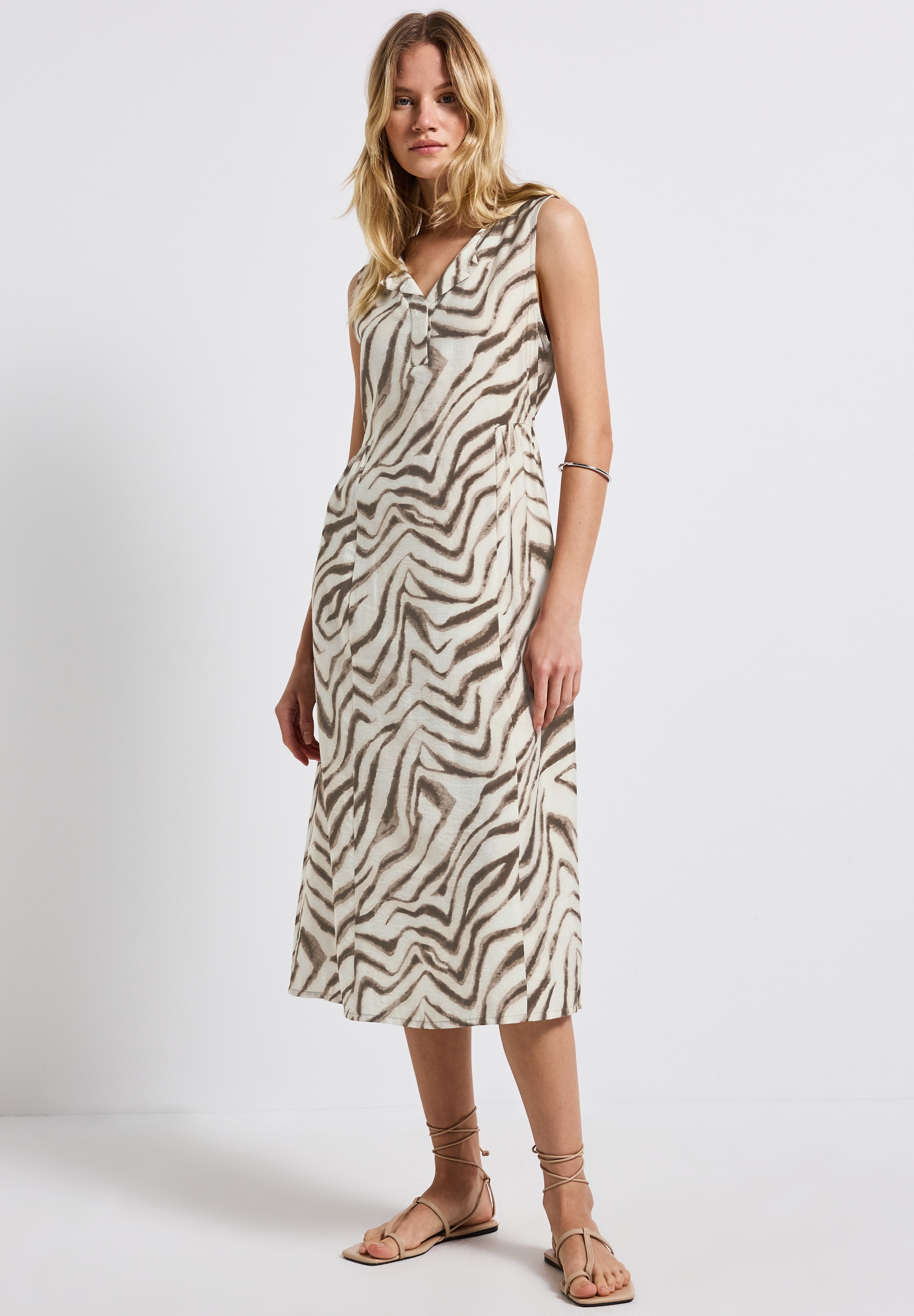 STREET ONE Midikleid, mit Zebramuster günstig online kaufen