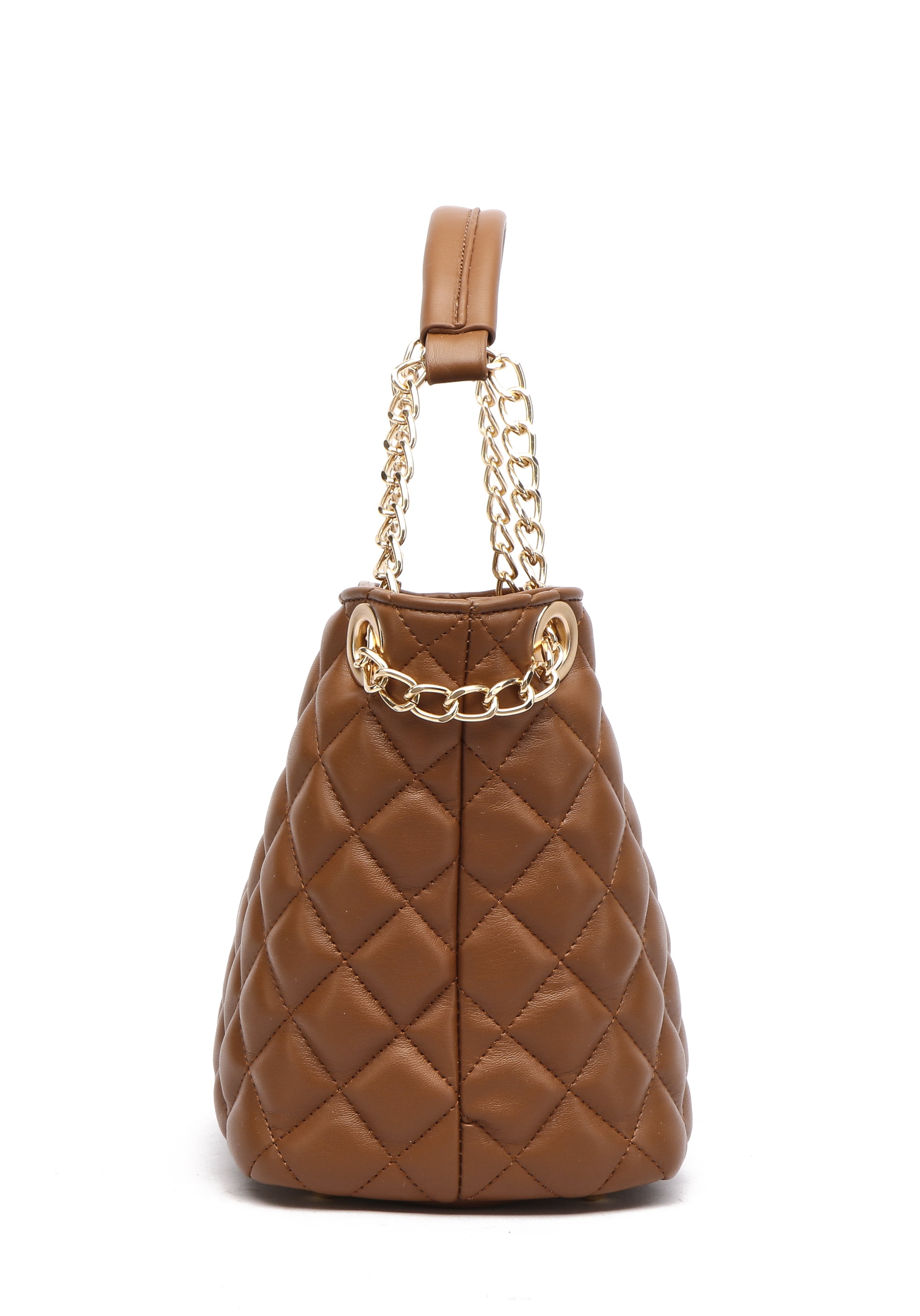 Schultertasche "New York", Damen, Gr. B/H/T: 23cm x 20cm x 14cm onesize, braun, Polyurethan (PU), COLLEZIONE ALESSANDRO, Taschen Schultertasche, aus gestepptem Softmaterial 3