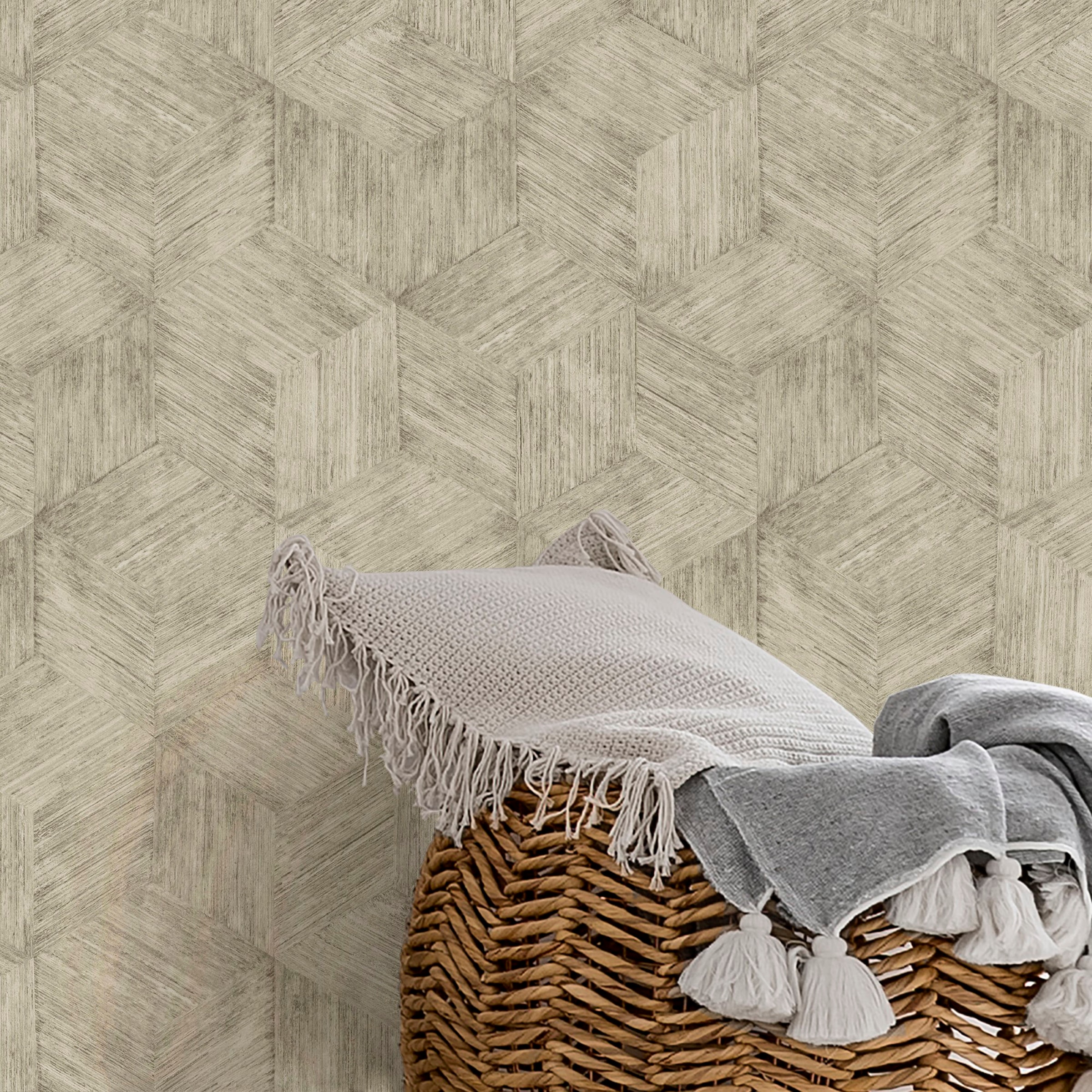 Superfresco Easy Vliestapete »Superfresco Easy Vliestapete Rotan Beige«, Flechtoptik, Superfresco Easy Vliestapete Rotan Beige