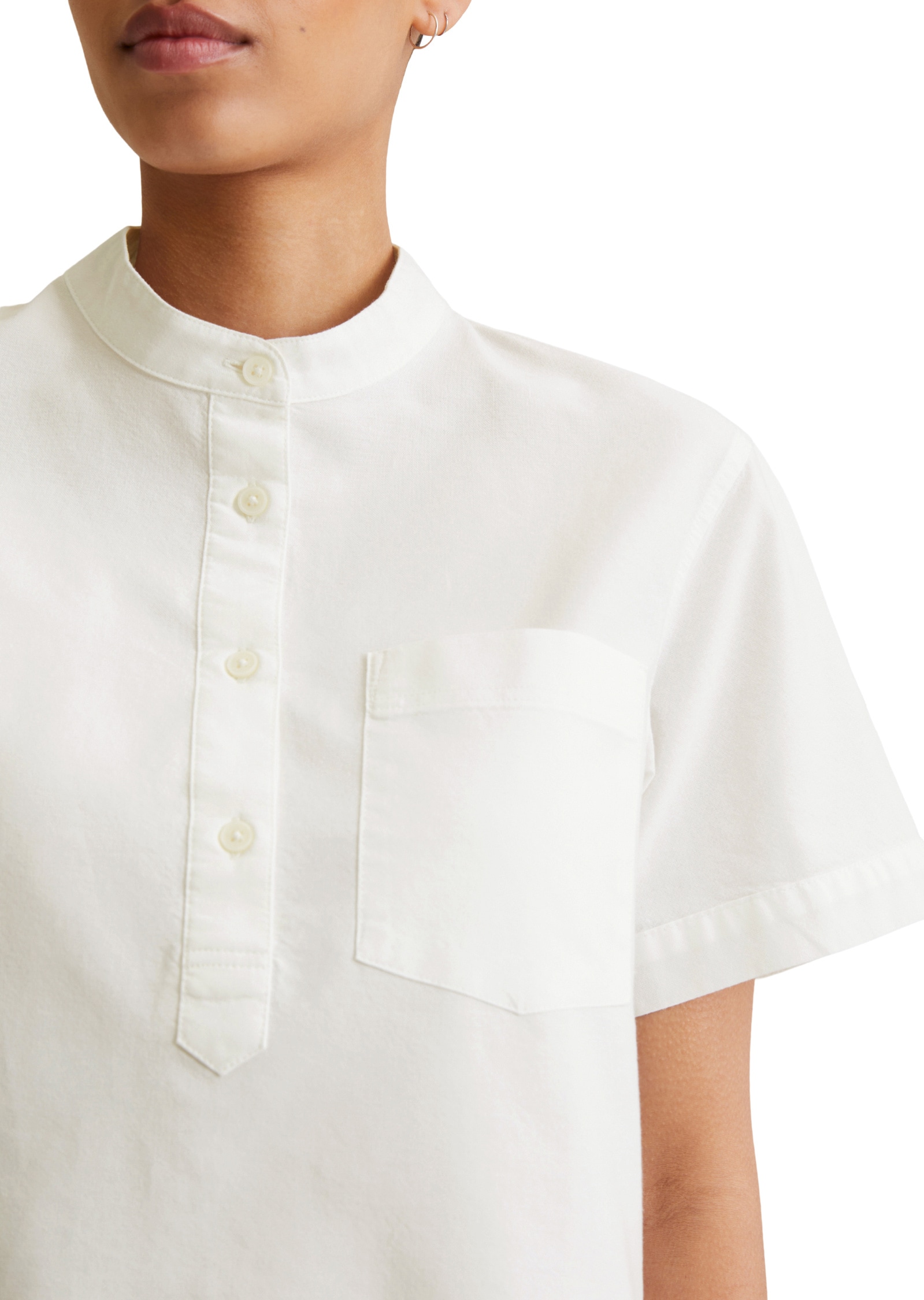 Marc O'Polo DENIM Kurzarmbluse »aus Baumwoll-Oxford«