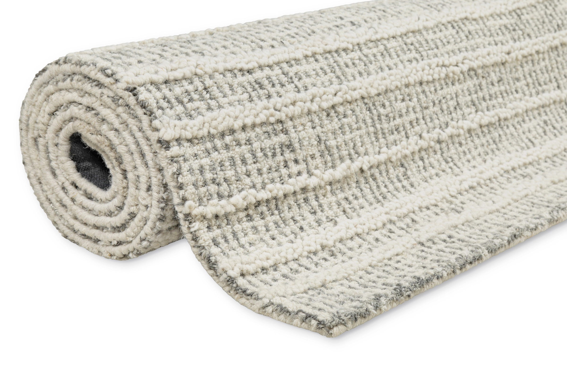 Wecon home Wollteppich »Hamptons FORTYFIVE«, rechteckig, 15 mm Höhe, Läufer, Schurwolle, Kurzflor, Wohn- & Schlafzimmer, elegant, Streifen