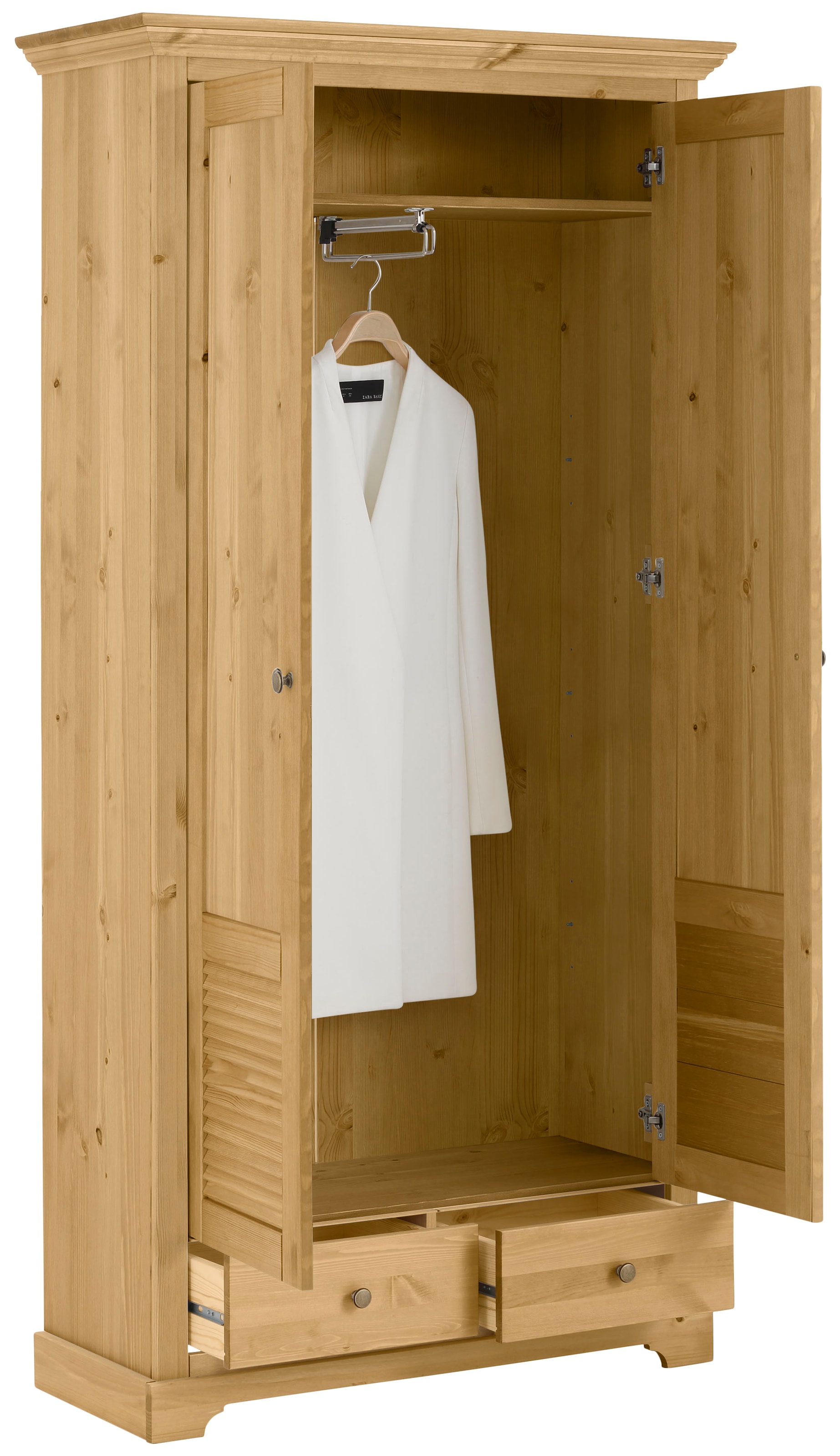 Home affaire Garderobenschrank »Ayanna«, Breite 94 cm, 2-türig, aus massiver Kiefer, FSC®