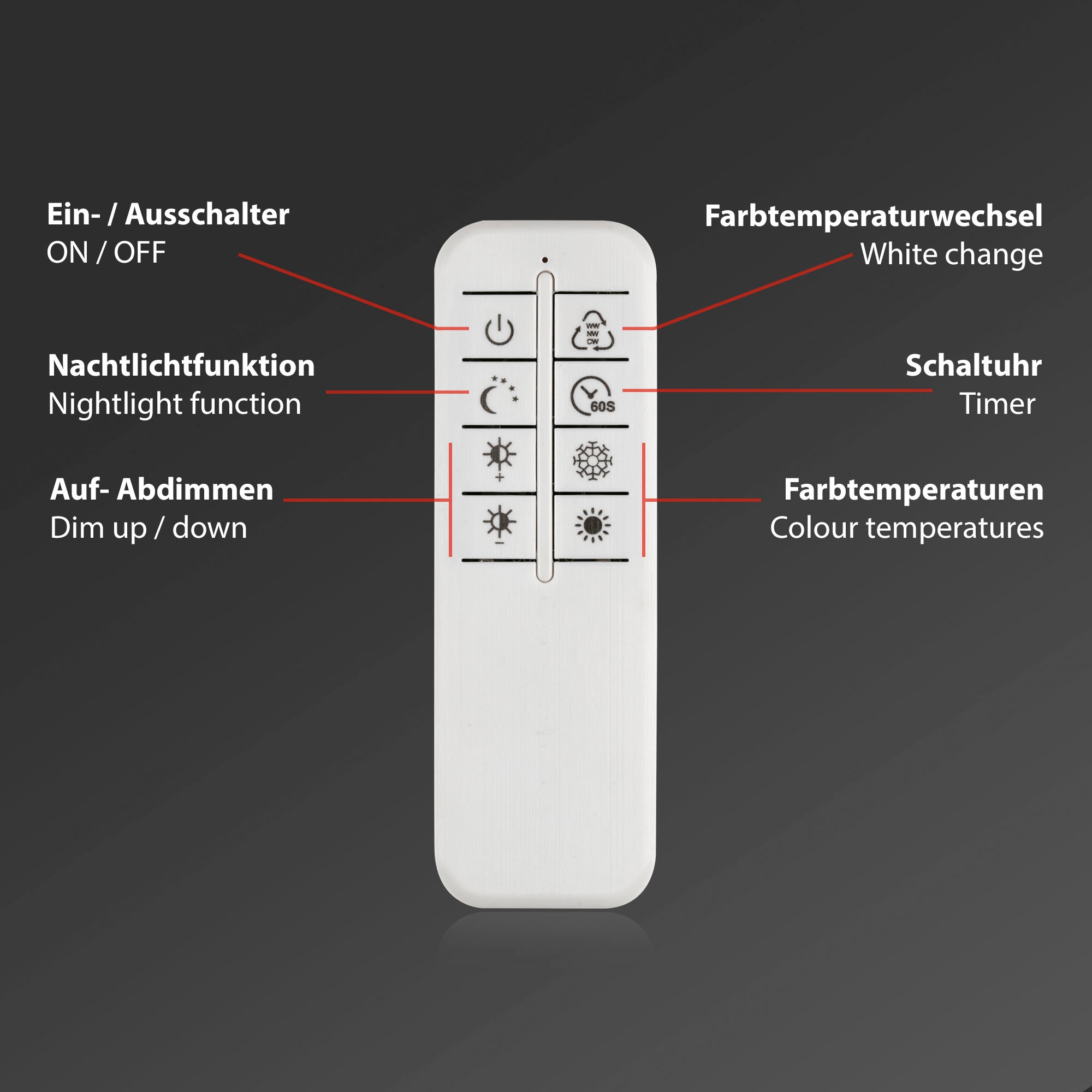 Briloner Leuchten LED Deckenleuchte »3093015 FRAME«, CCT, stufenlos dimmbar, Fernbedienung, Nacht-/Timerfunktion