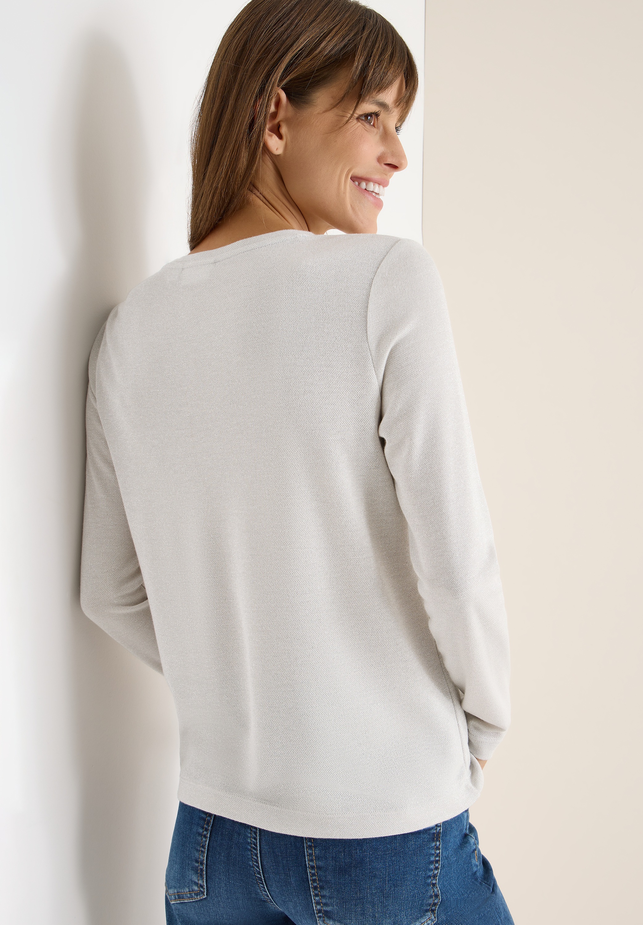 Cecil Rundhalsshirt im Glitzer-Look günstig online kaufen