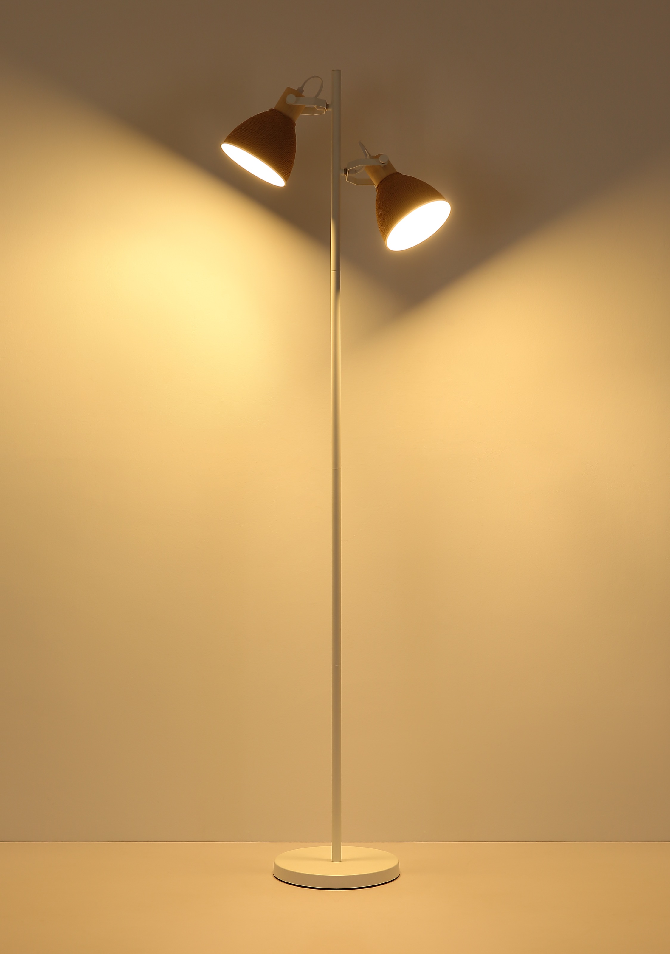 GLOBO LIGHTING Stehlampe »LYNDON« E14 1 Stk. Stehleuchte aus Holz & Metall, schwenkbar, flexibel & modern
