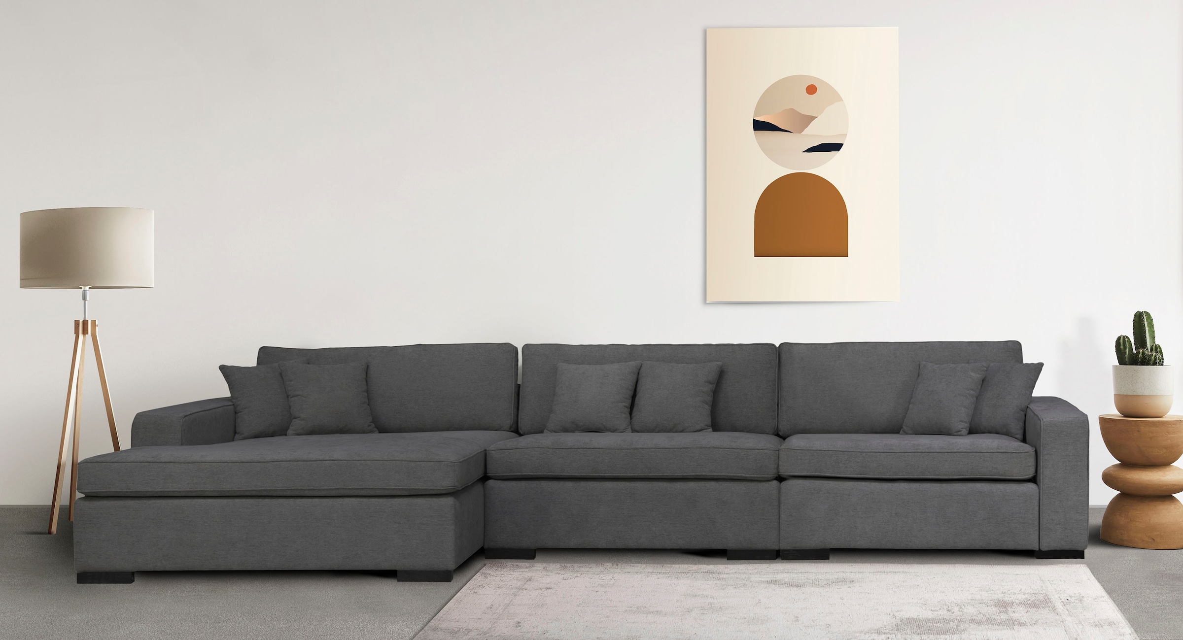Home affaire Sofa-Eckelement "Skara XXL L-Form", Lounge-Sofa XXL mit Federk günstig online kaufen