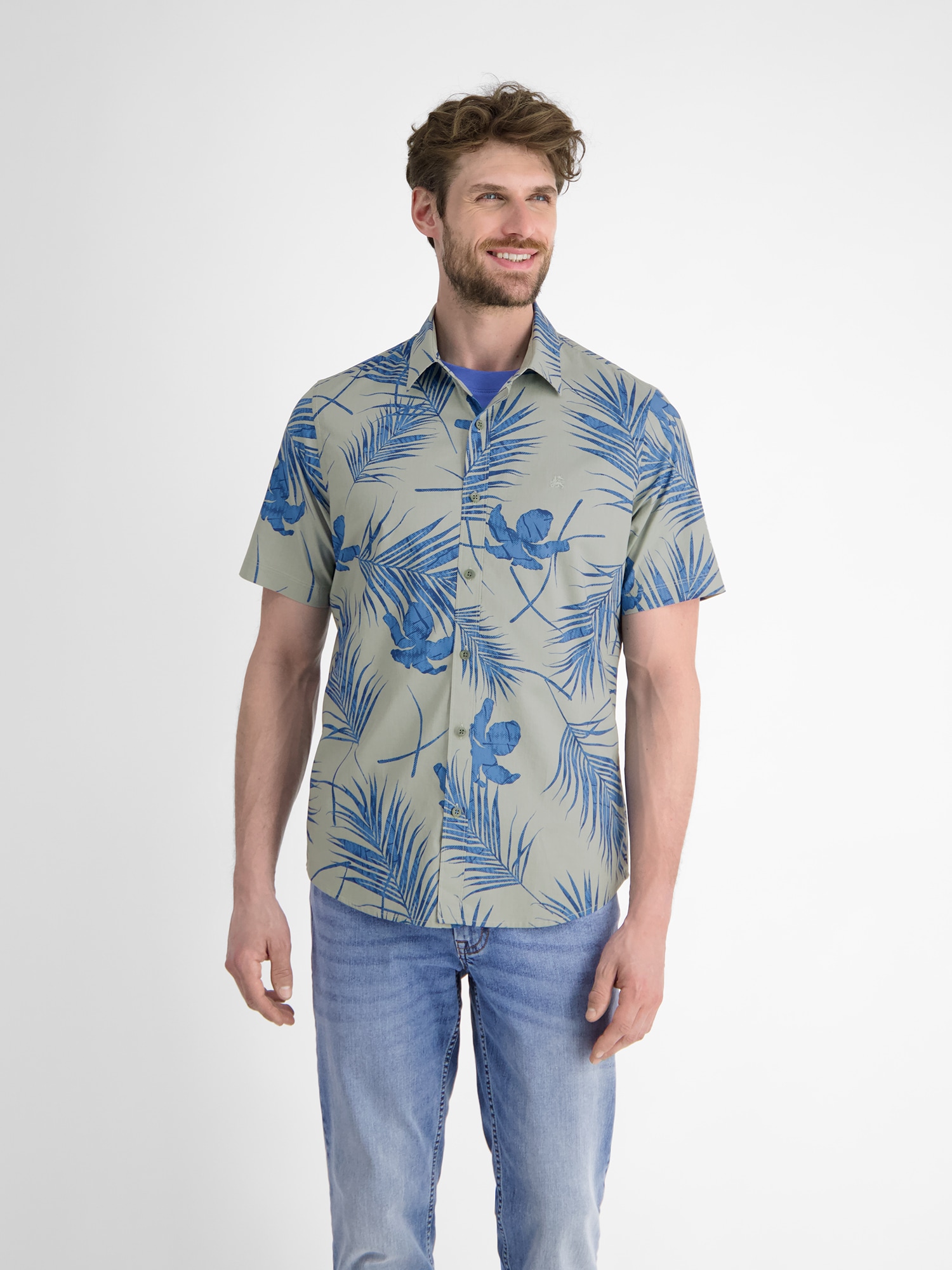 LERROS Kurzarmhemd »LERROS Kurzärmeliges Herrenhemd, Hawaiian-Style«