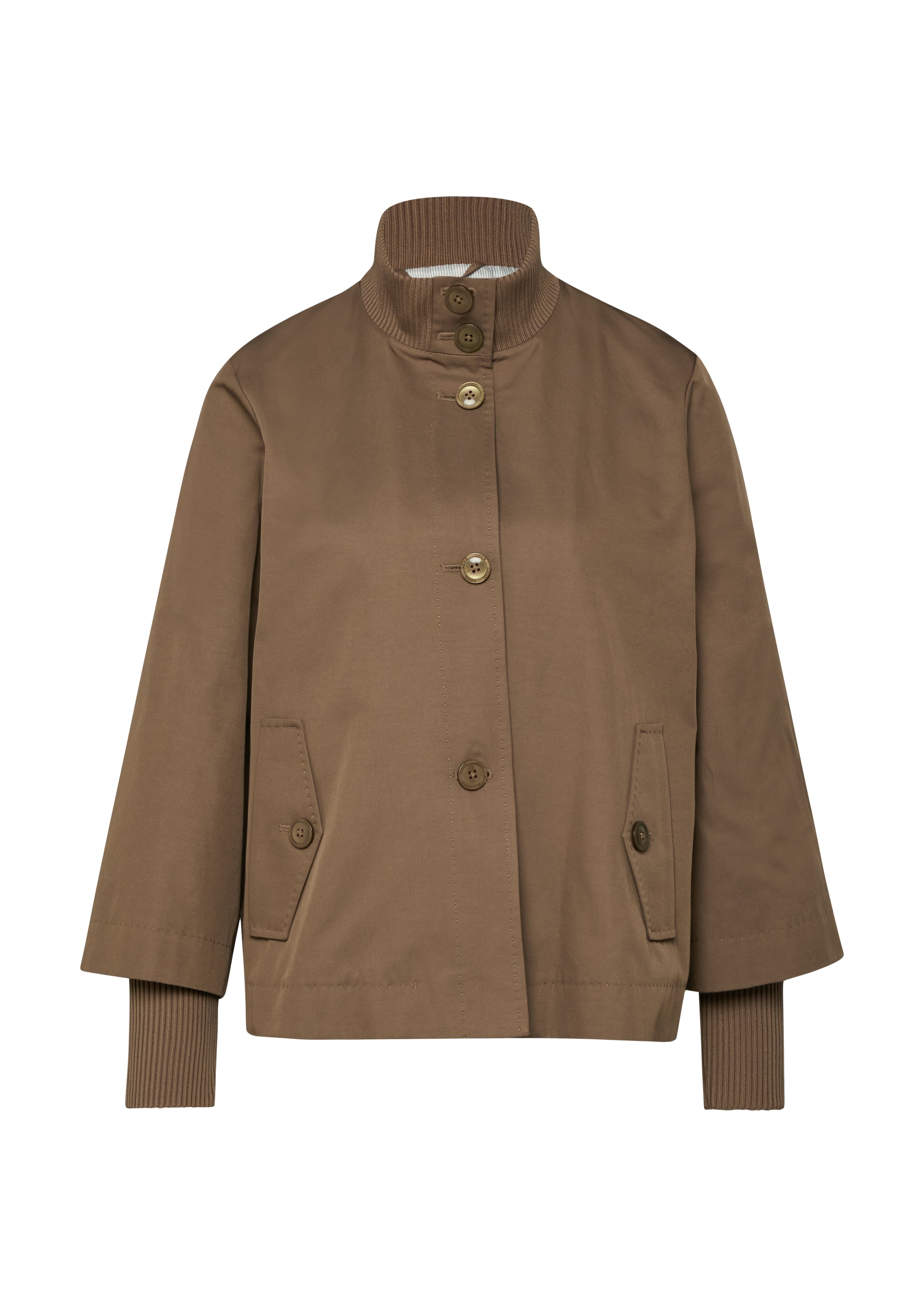 s.Oliver BLACK LABEL Kurzjacke ohne Kapuze mit Stehkragen und Knopfleise günstig online kaufen