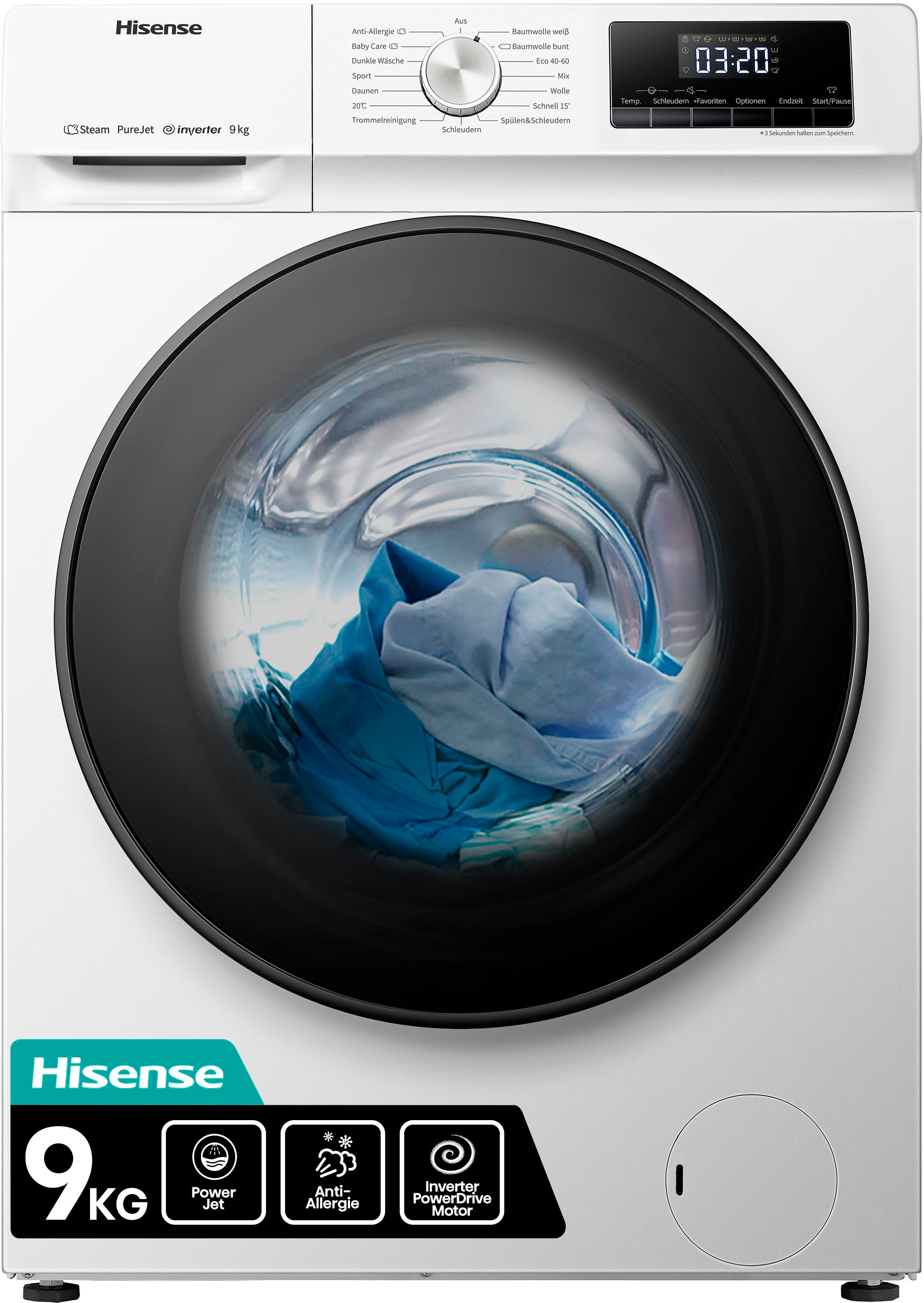 Hisense Waschmaschine WFQA9014EVJM »WFQA9014EVJM«, 9 kg, 1400 U/min