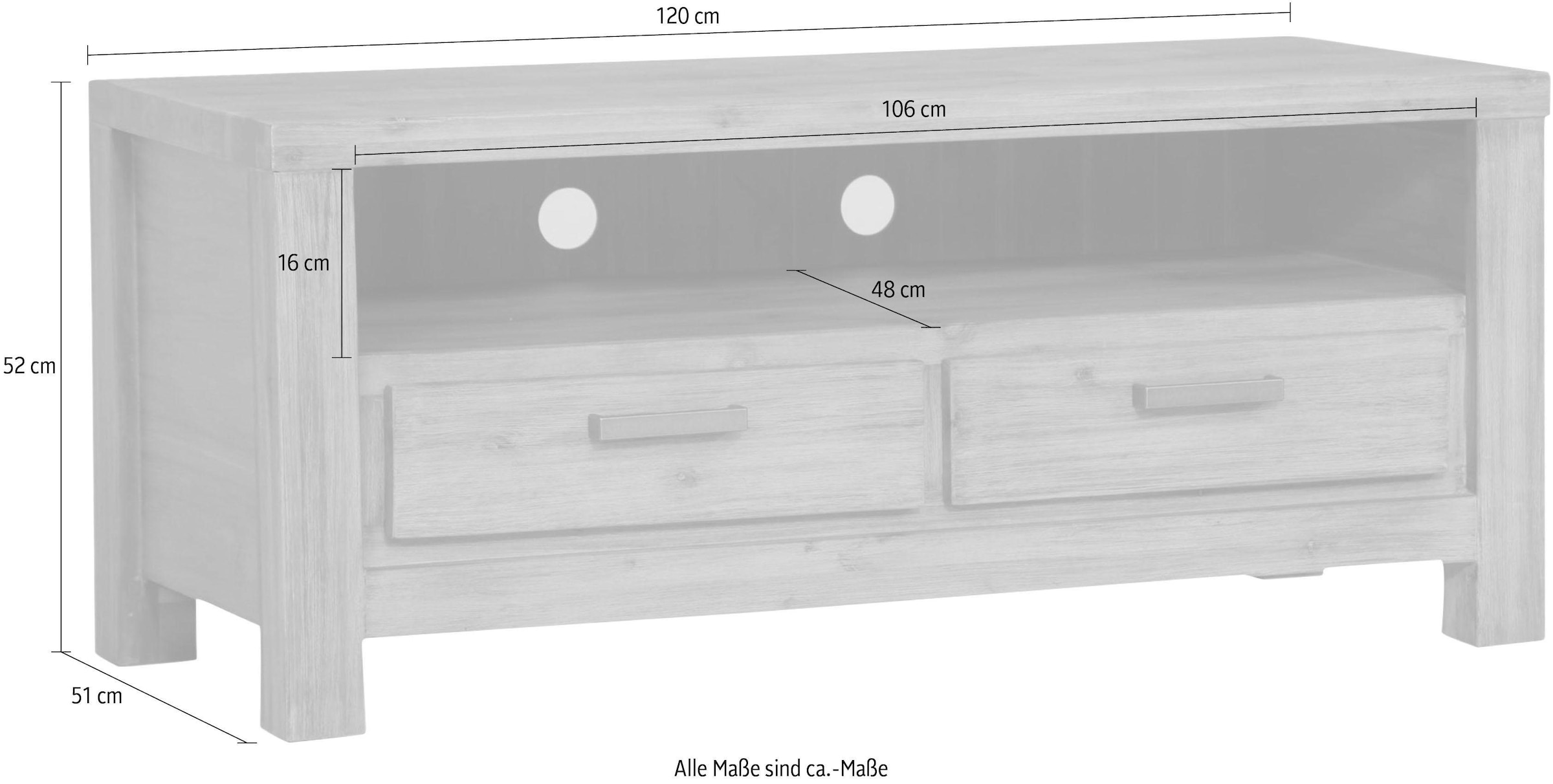 Gutmann Factory TV-Board "Tunis", in schöner Holzoptin, Breite 120 cm günstig online kaufen