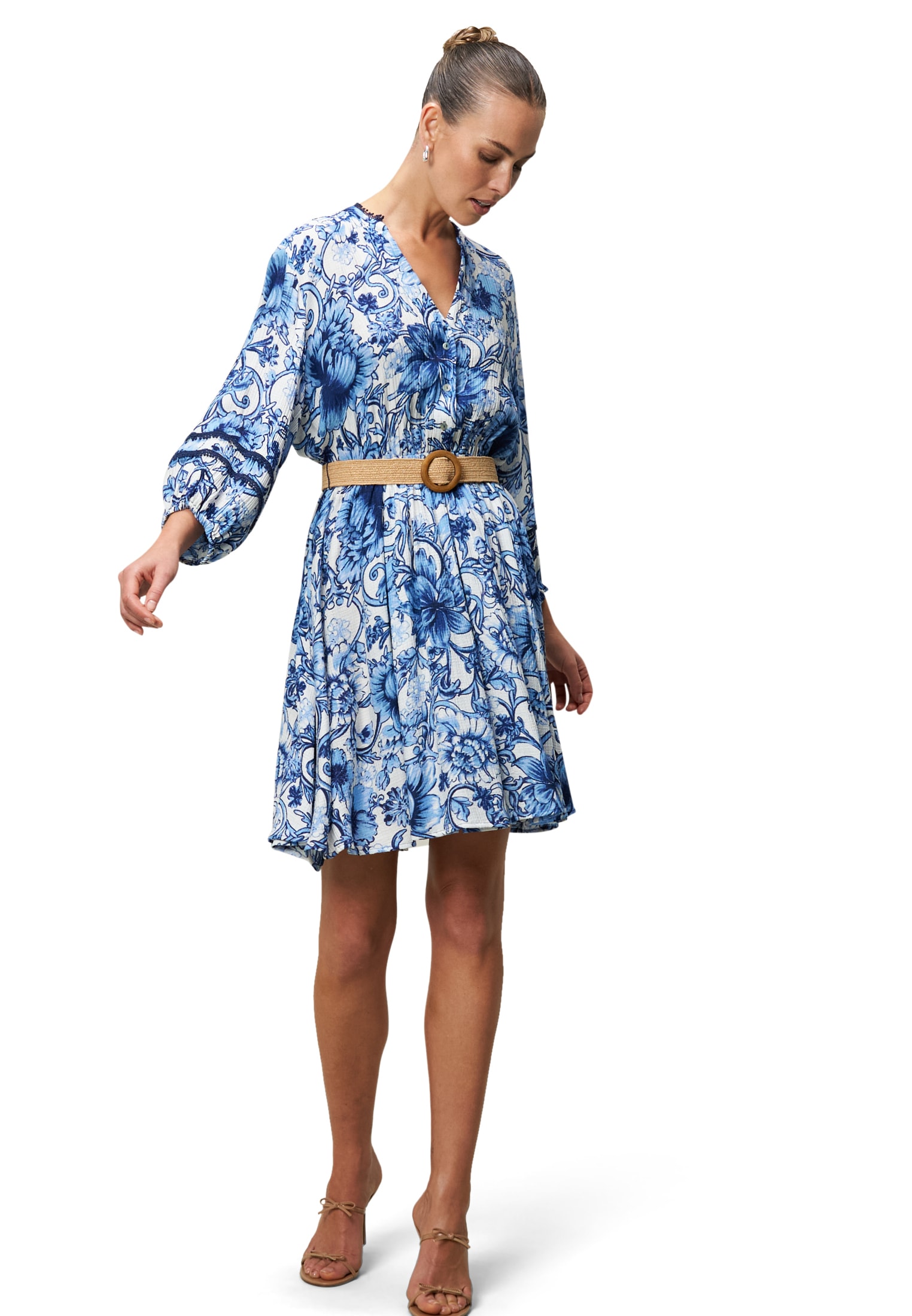 Zero Minikleid »zero Minikleid mit Blumendruck«, Gürtel