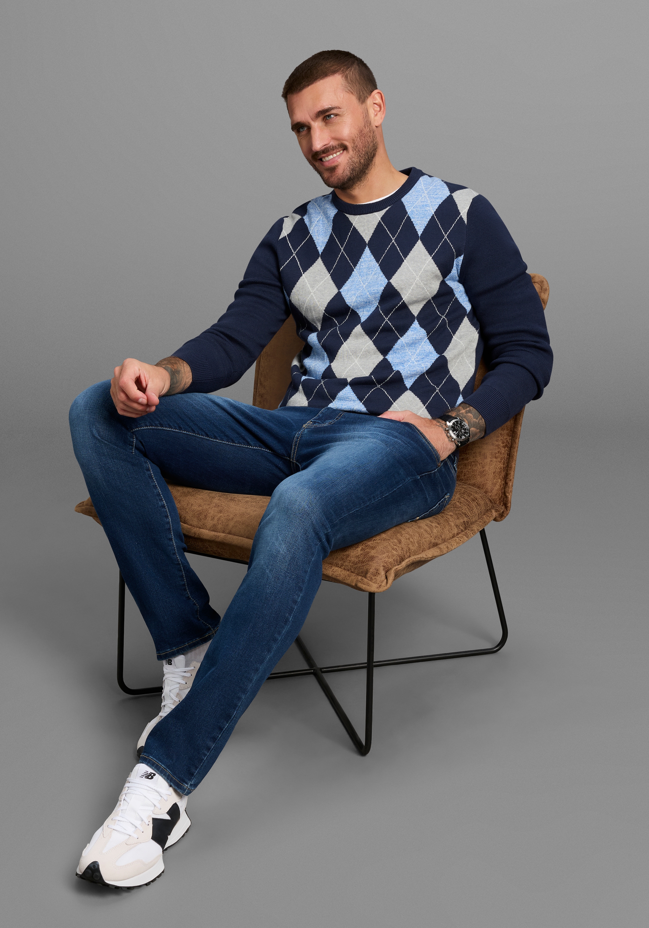 DELMAO Rundhalspullover "Neue Kollektion Modisches Highlight", Feinstrick m günstig online kaufen