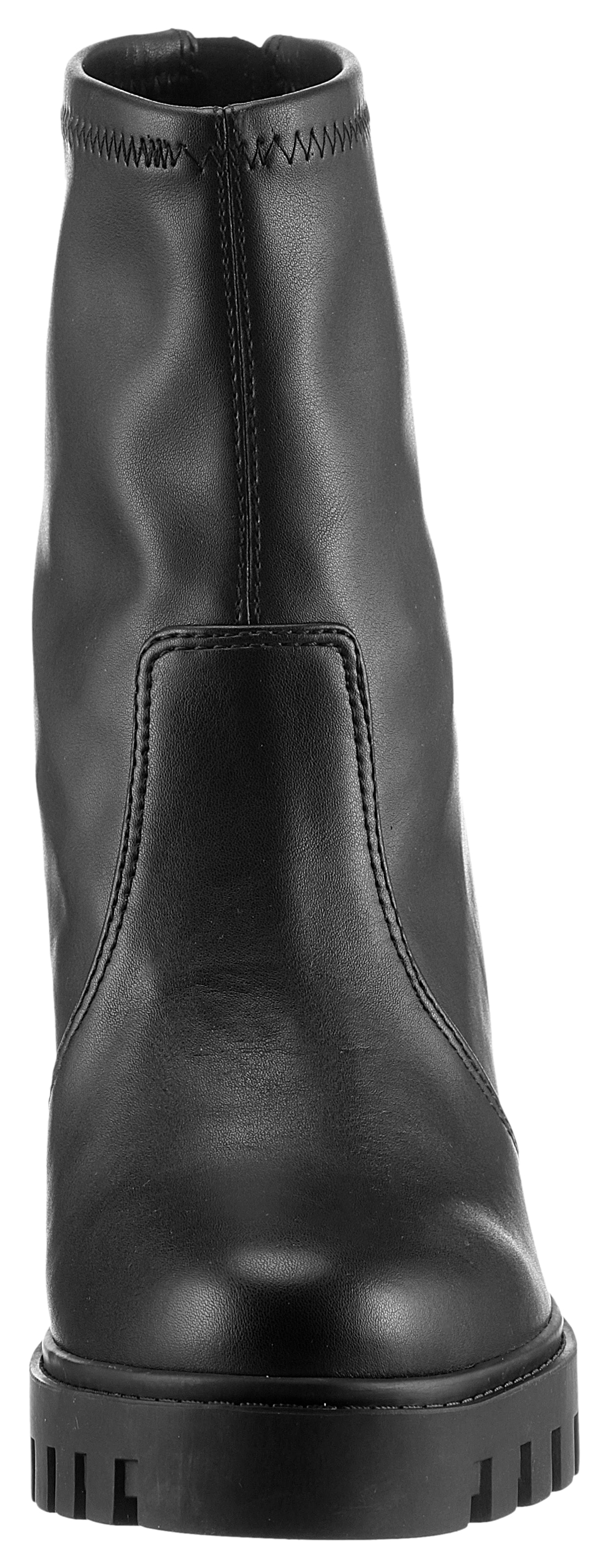 Calvin Klein Jeans High-Heel-Stiefelette »HEEL PLATFORM ZIP BOOT MG NAPPA«, Ankleboots, Stiefelette, Blockabsatz, mit Fersen-Reißverschluss