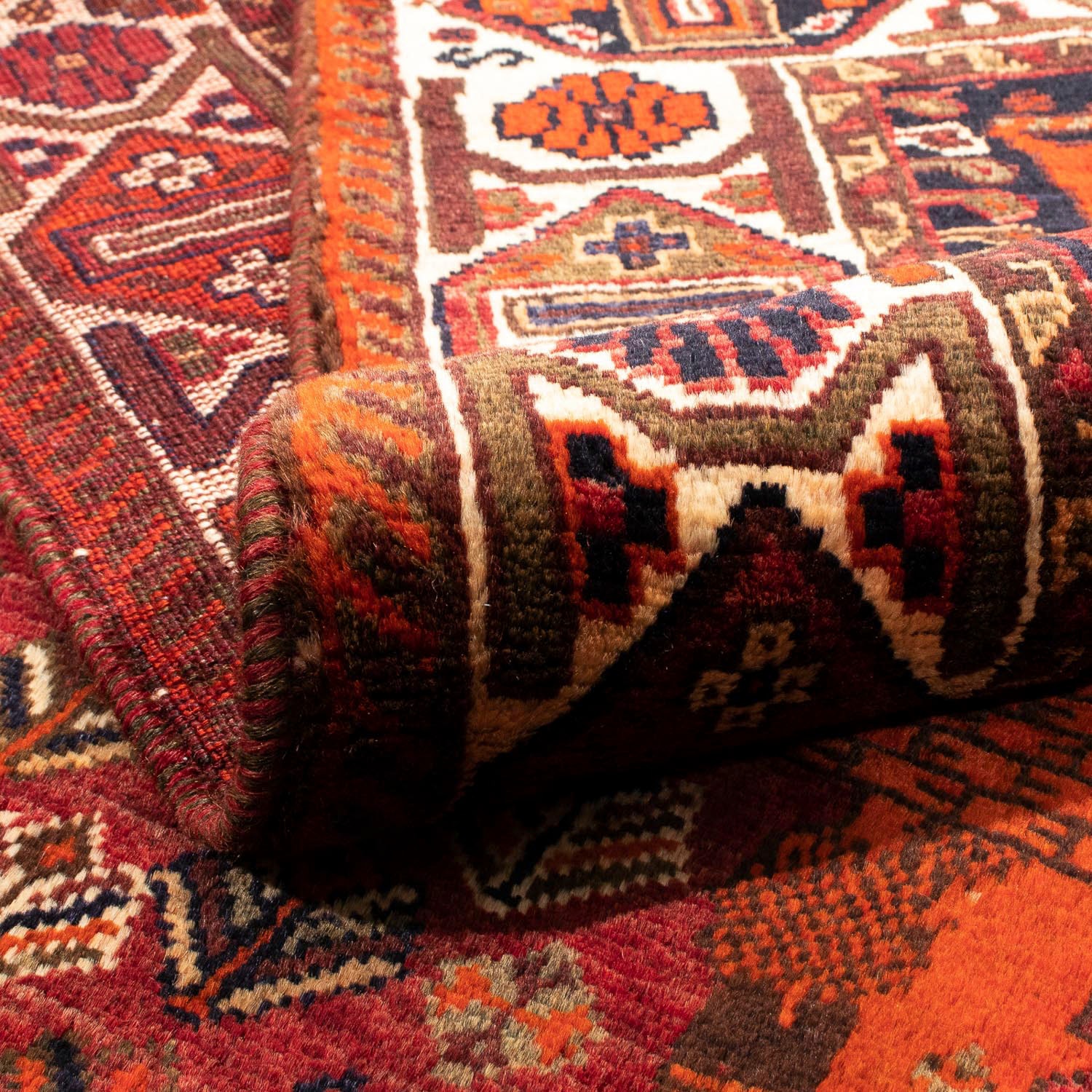 morgenland Orientteppich »Perser - Nomadic - 220 x 145 cm - dunkelrot«, rechteckig, Wohnzimmer, Handgeknüpft, Einzelstück mit Zertifikat