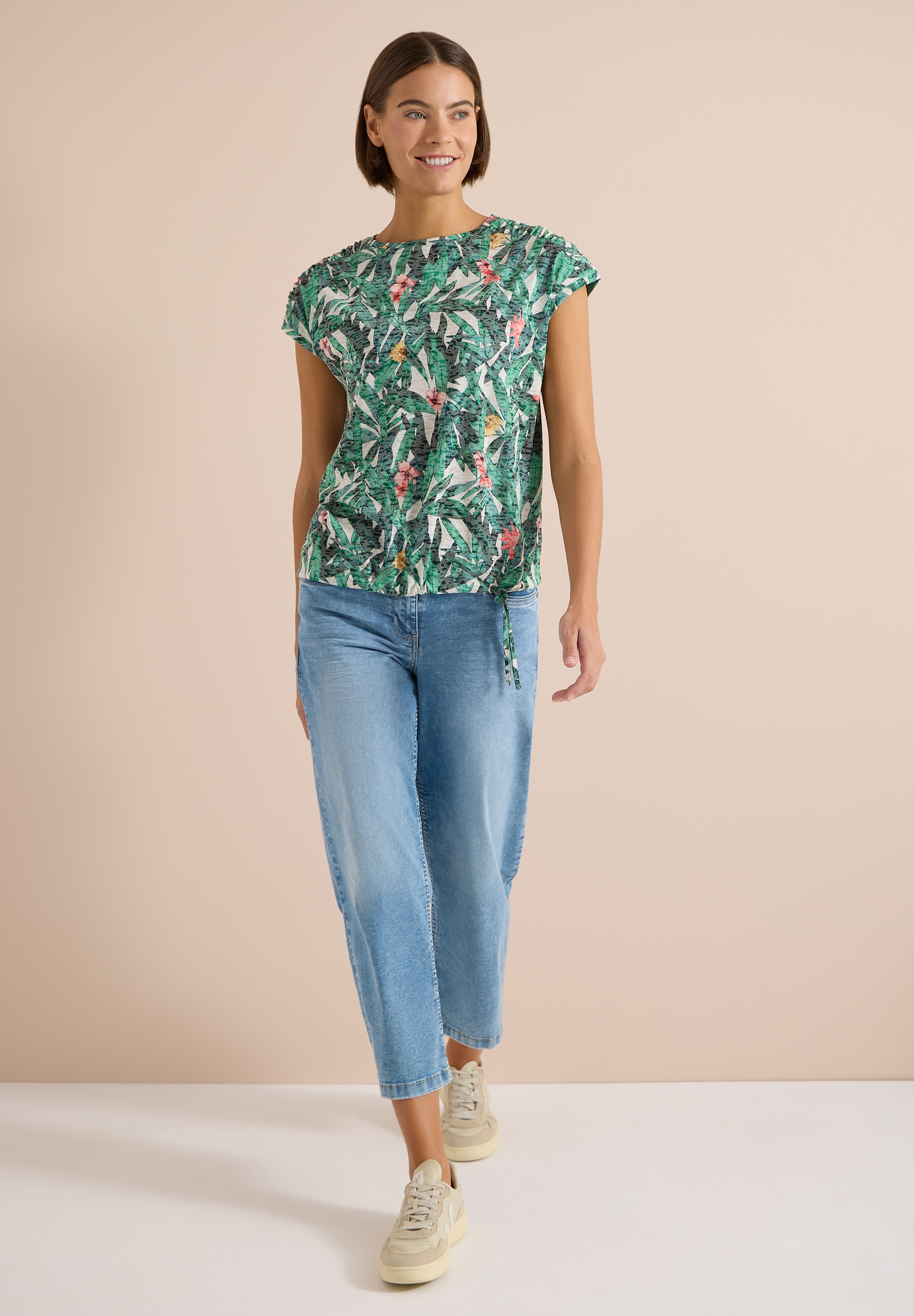 Cecil Print-Shirt mit Tunnelzug am Saum