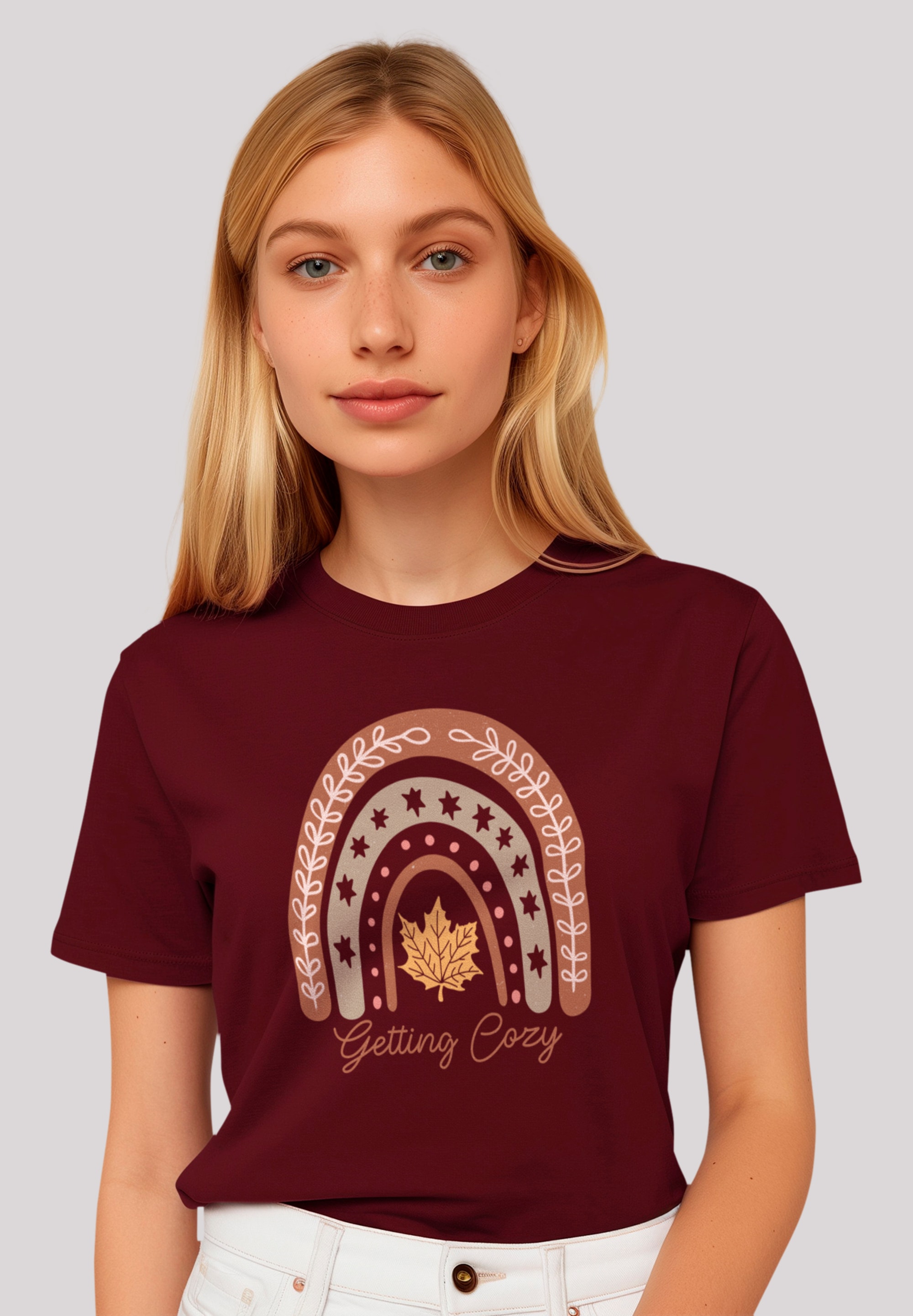 F4NT4STIC T-Shirt "Getting cozy Fall Herbst rainbow", Premium Qualität, Hal günstig online kaufen