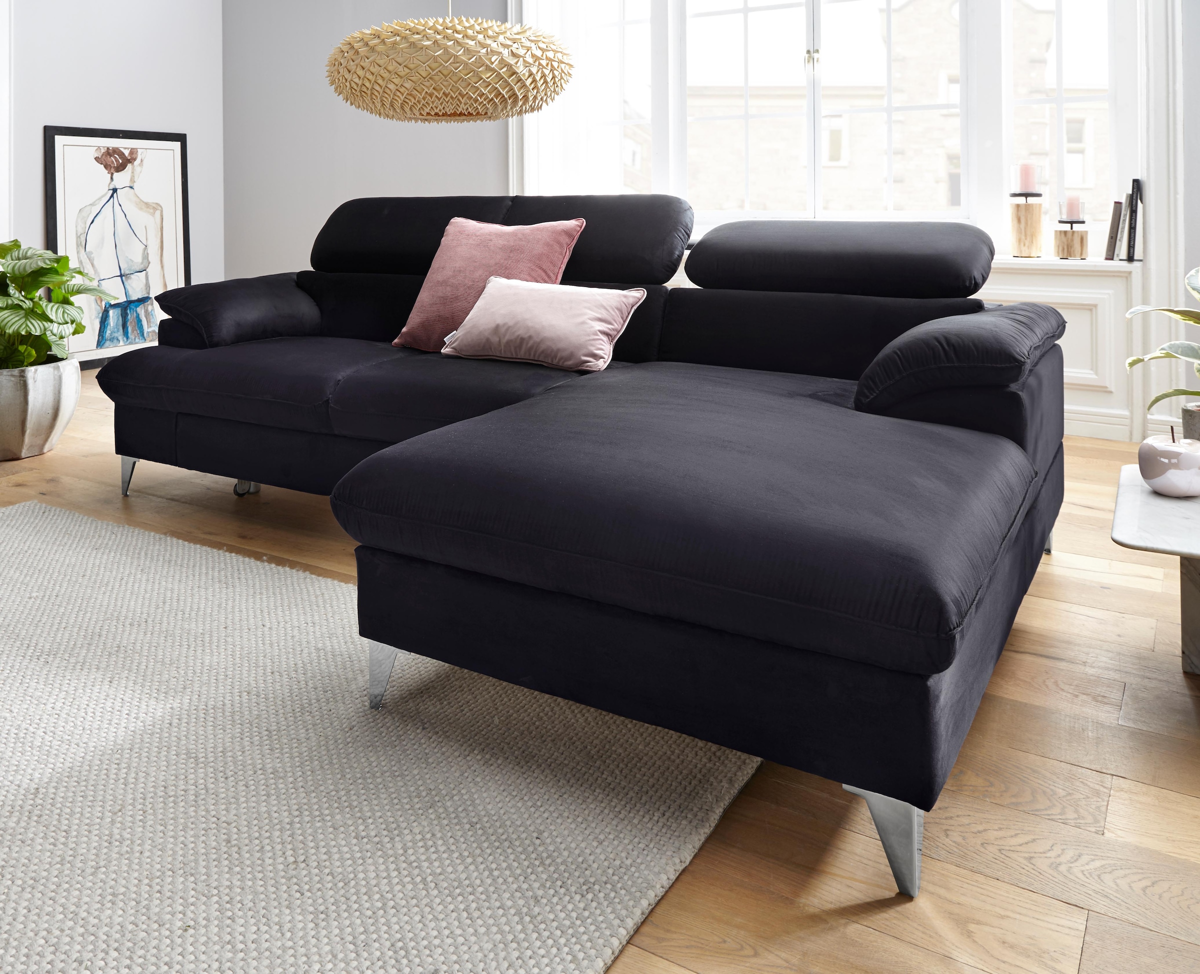 COTTA Ecksofa "Caluso L-Form" mit Kopfteilverstellung, wahlweise mit Bettfu günstig online kaufen