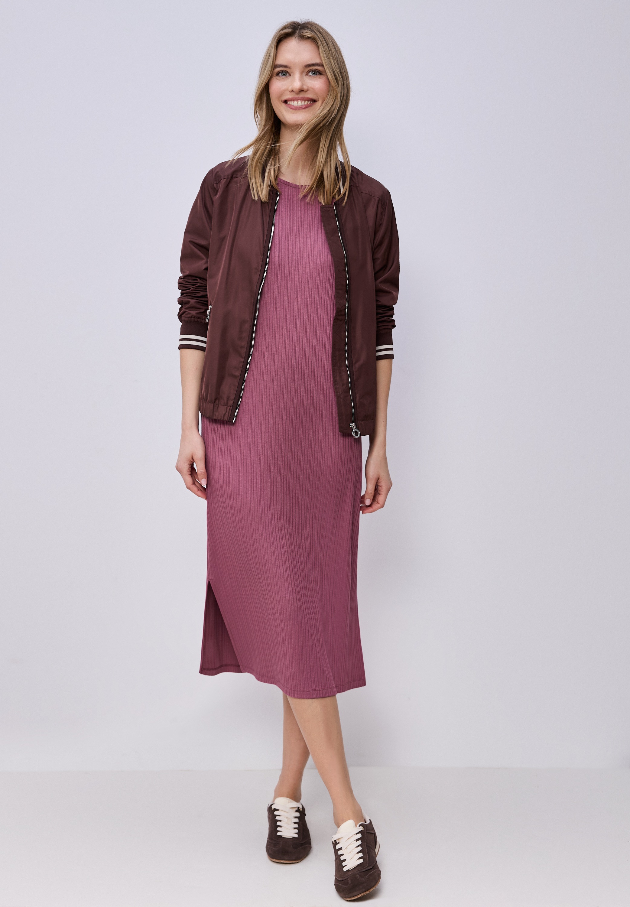 Thumbnail - STREET ONE Jerseykleid Ohne Taschen mit Rundhalsausschnitt