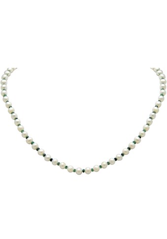 Gemshine Perlenkette »Zuchtperlen und Smaragde«, Made in Germany kaufen