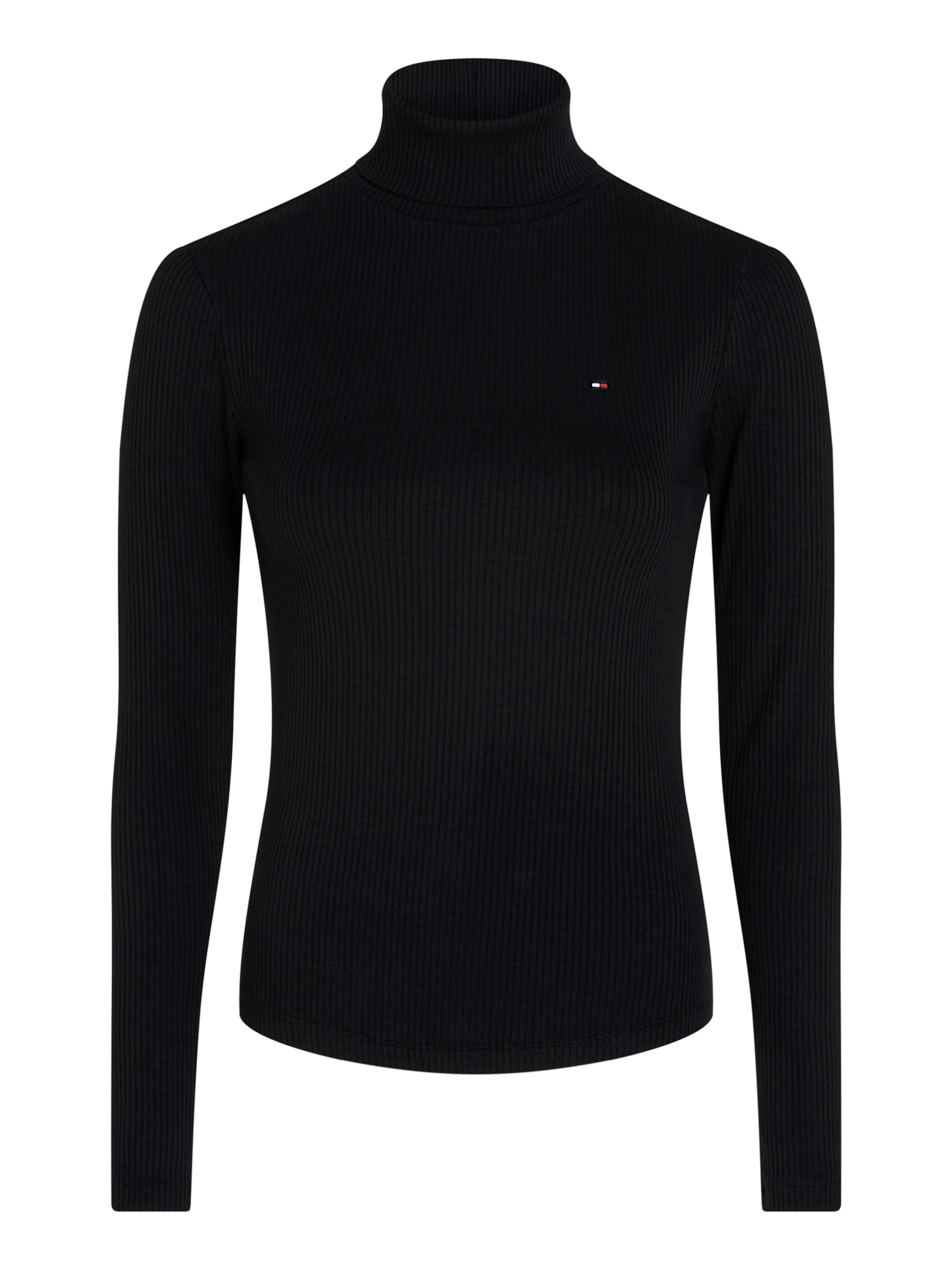 Tommy Hilfiger Langarmshirt »SLIM 5X2 RIB ROLL-NK LS«, in gerippter Struktur