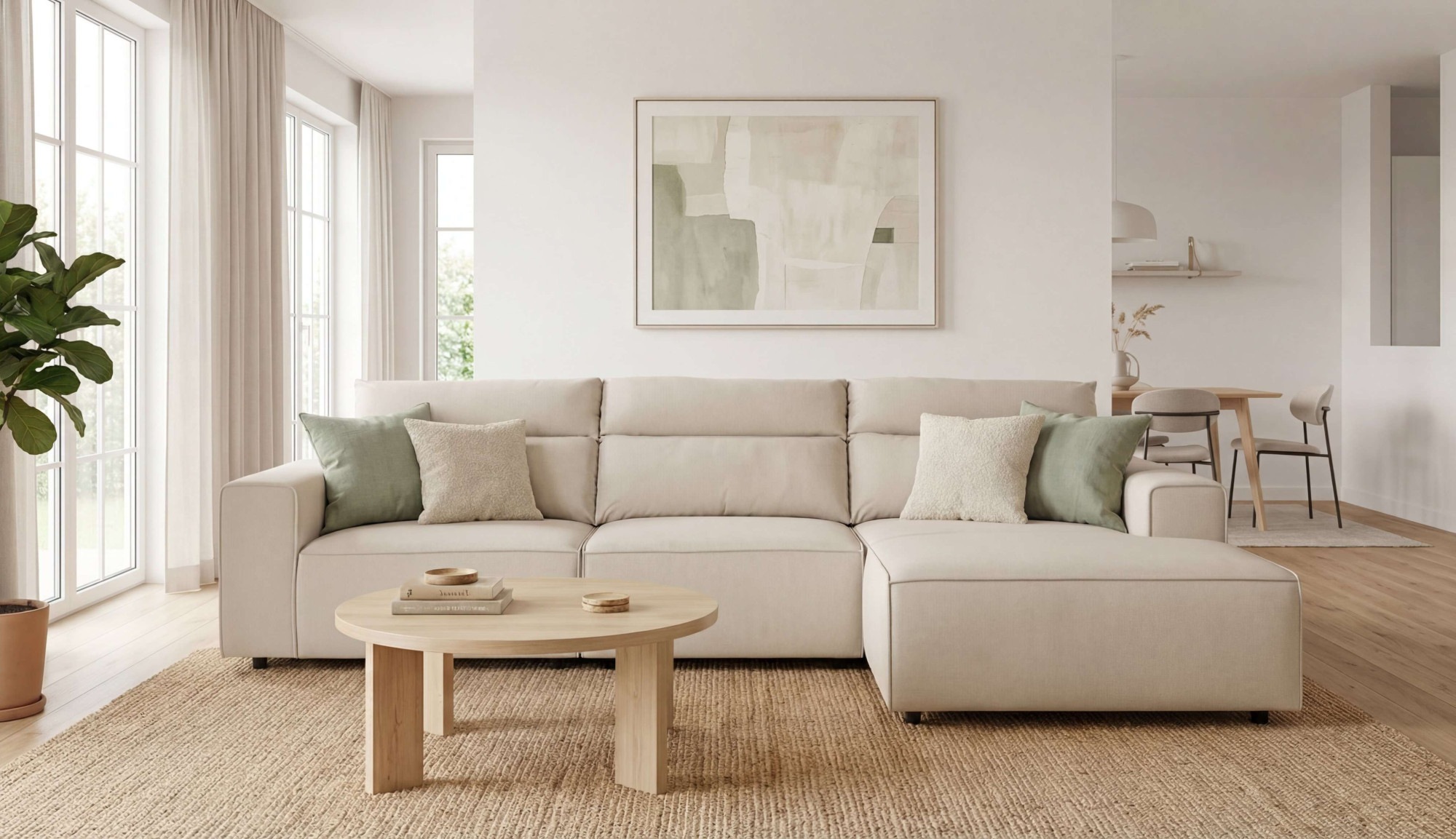 OTTO home Ecksofa "Jorrena, extra weicher Chenille-Stoff" L-Form, 3 Komfortstufen, Breite 316 cm, mit Wellenunterfederung