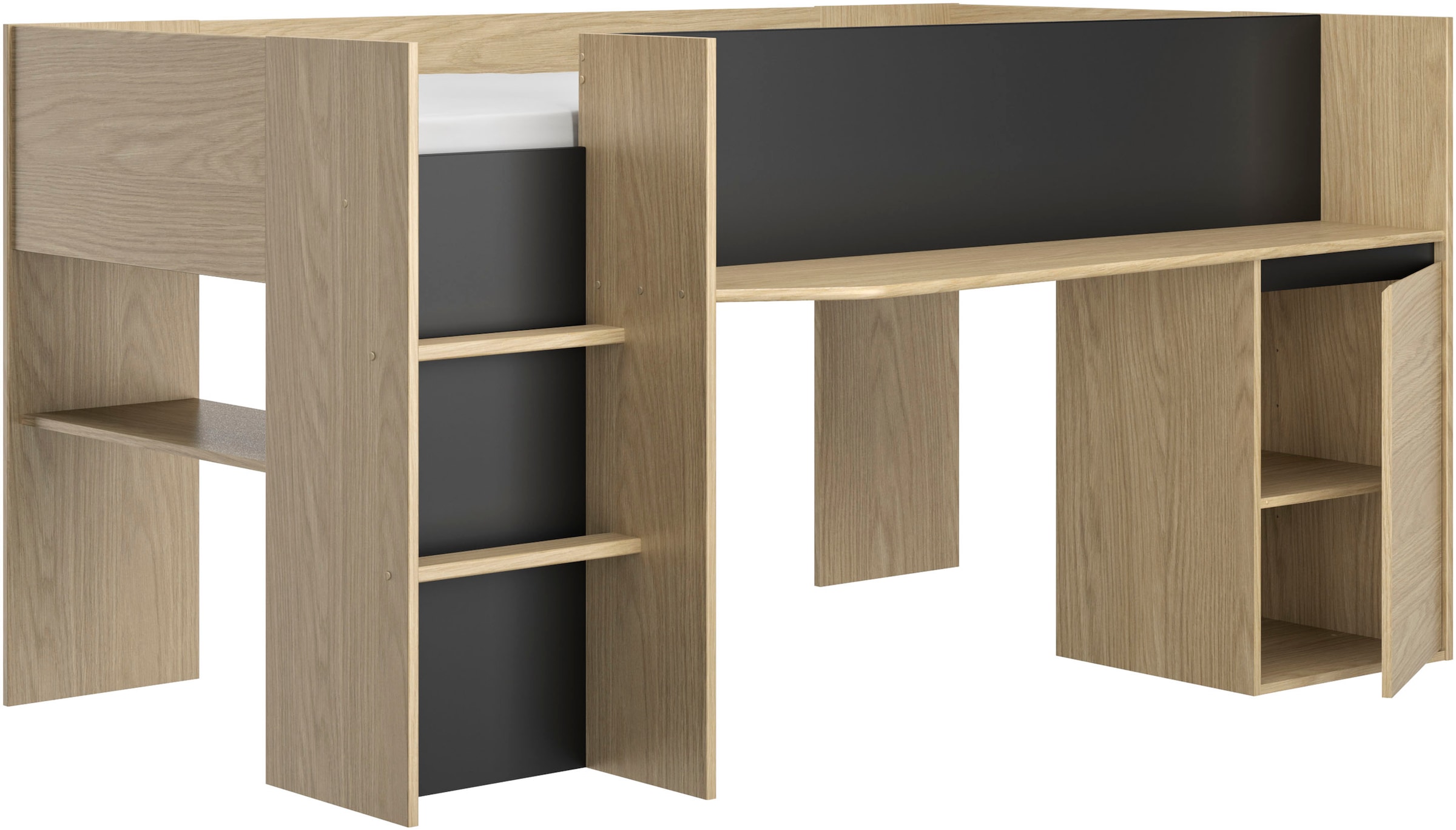Gami Hochbett »Nael«, Hochbett 90 / 200 mit Schreibtisch