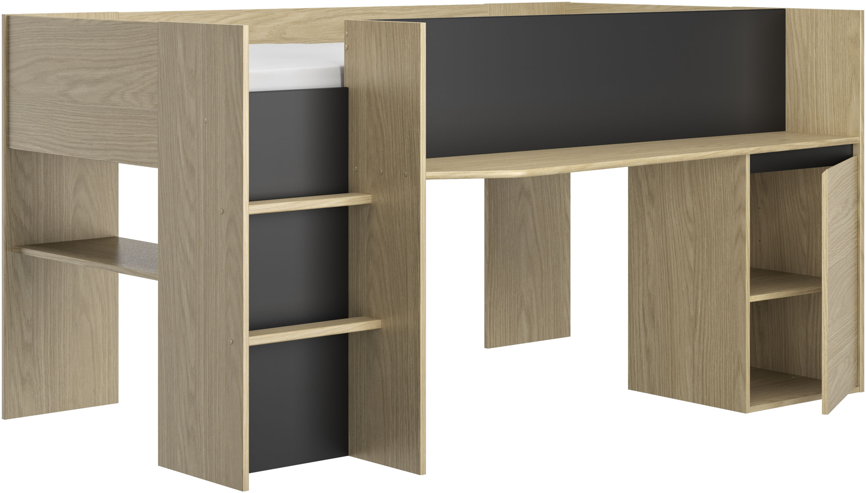 Thumbnail - Gami Hochbett "Nael", Hochbett 90 / 200 mit Schreibtisch