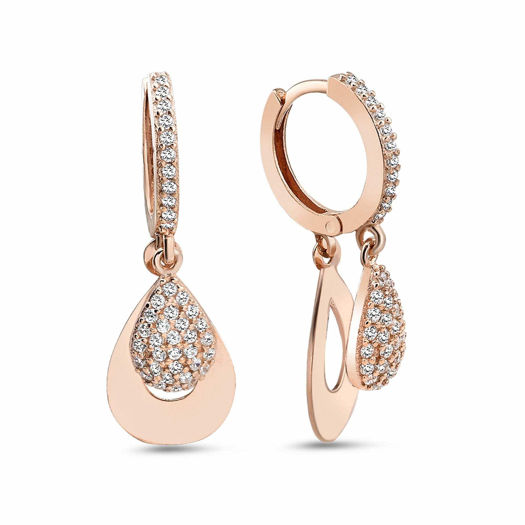 Paar Ohrhänger »925/- Sterling Silber rosévergoldet Eleganz Ohrring«