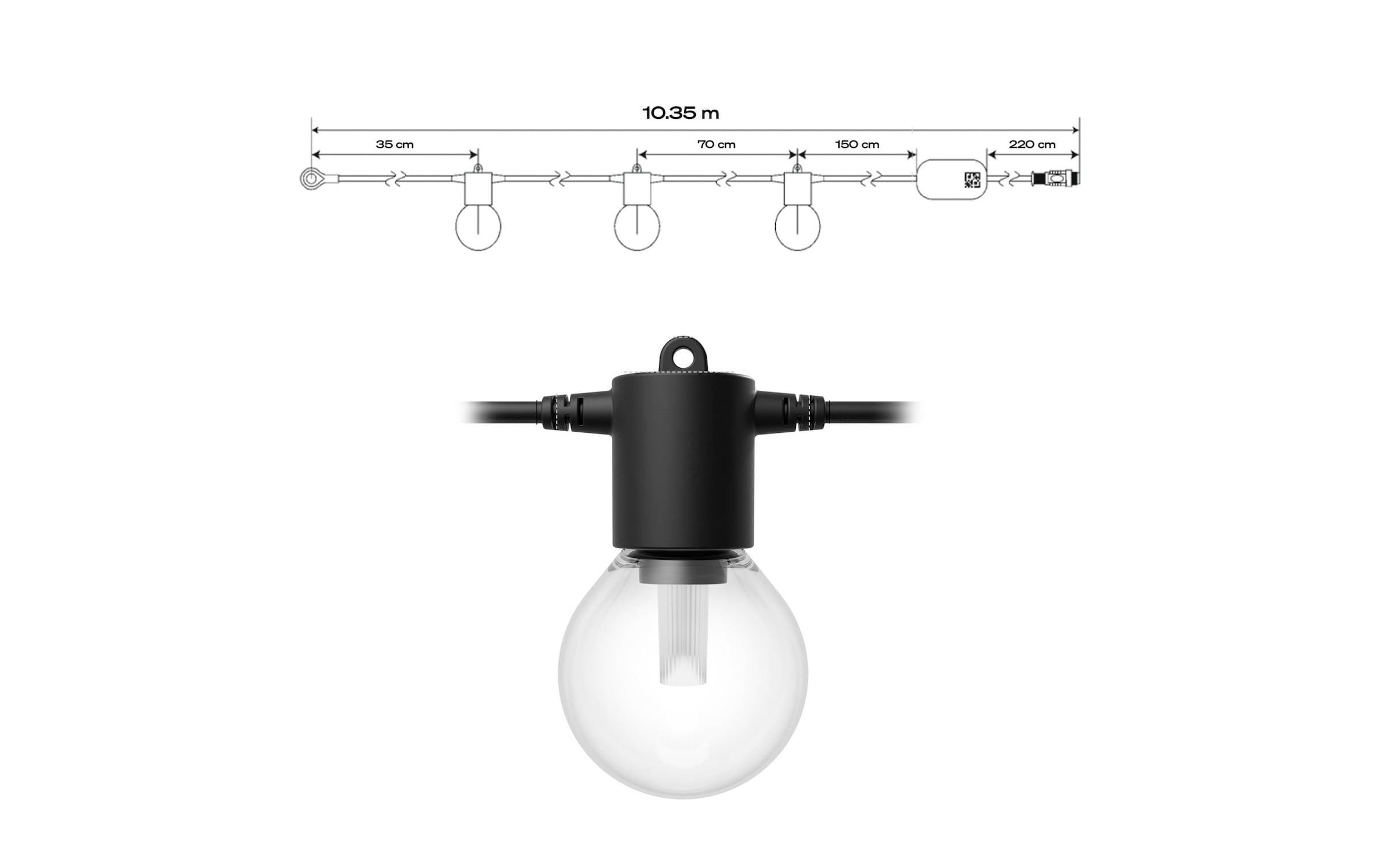 Philips Hue LED-Lichterkette »Festavia Globe Outdoor Erweiterung 7 m CH«