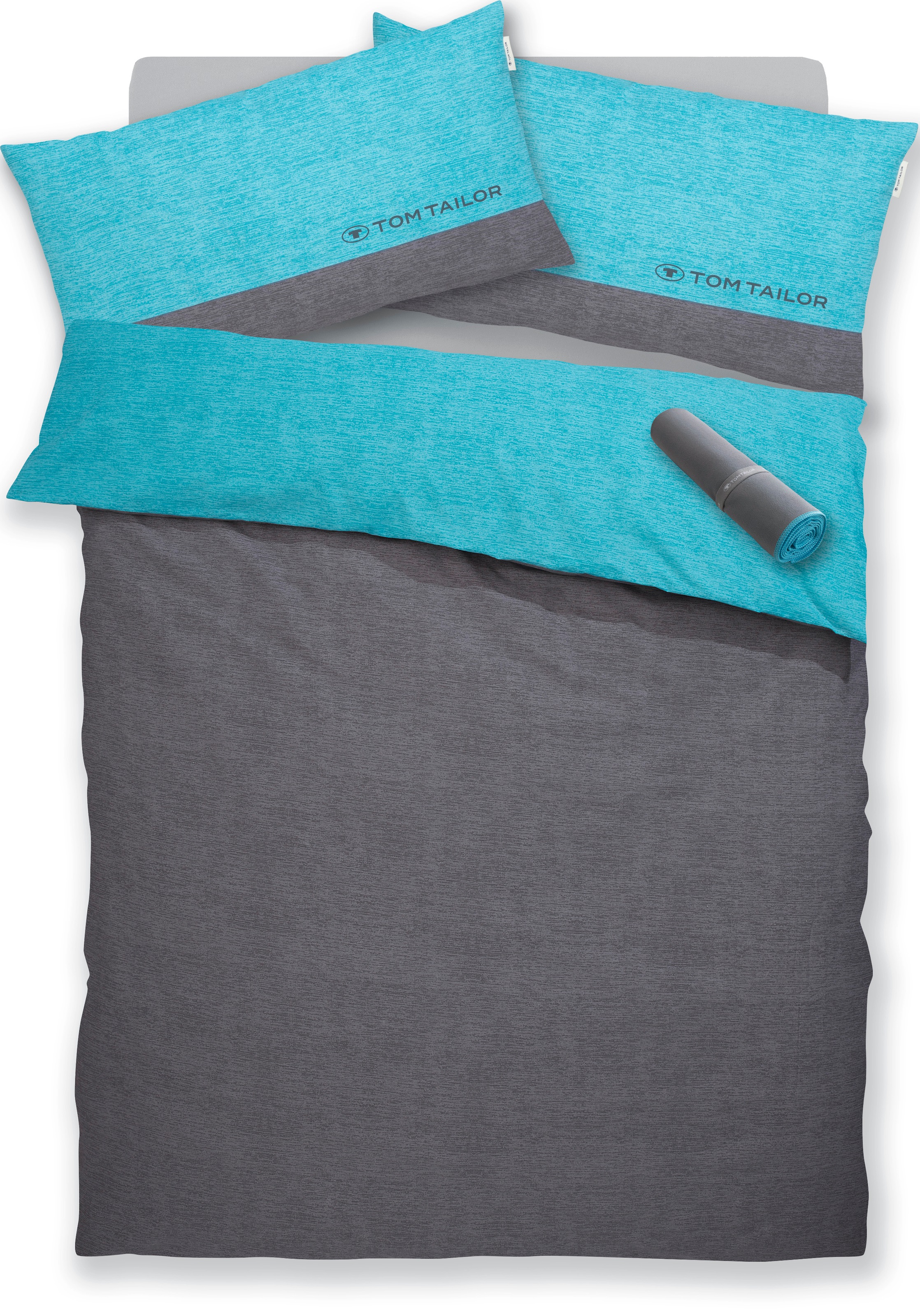 TOM TAILOR HOME Bettwäsche "Henry" 3 Stk. Bettwäsche aus Baumwolle, mit GRATIS-Zugabe: Sporthandtuch