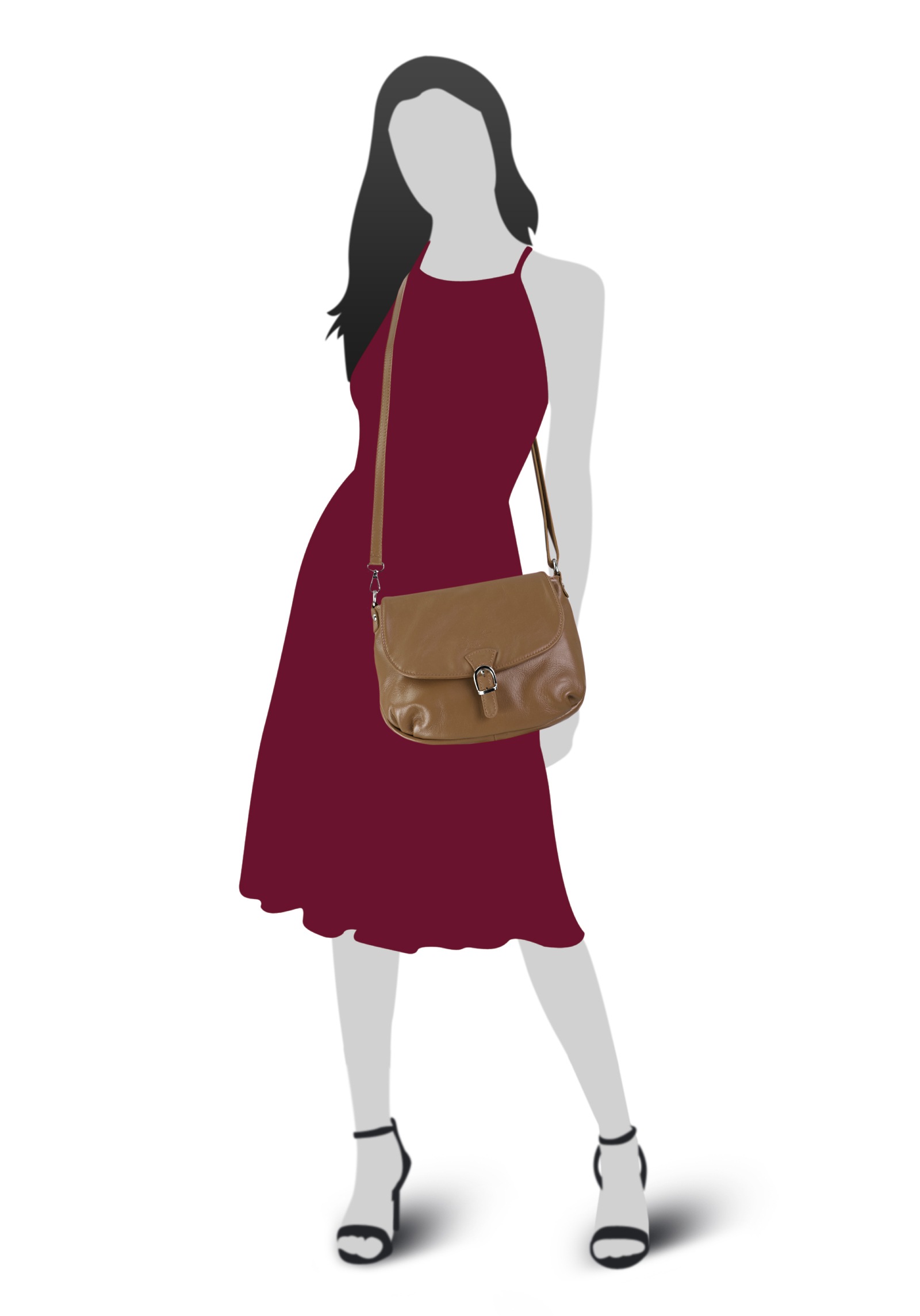 Thumbnail - Samantha Look Umhängetasche echt Leder, Made in Italy