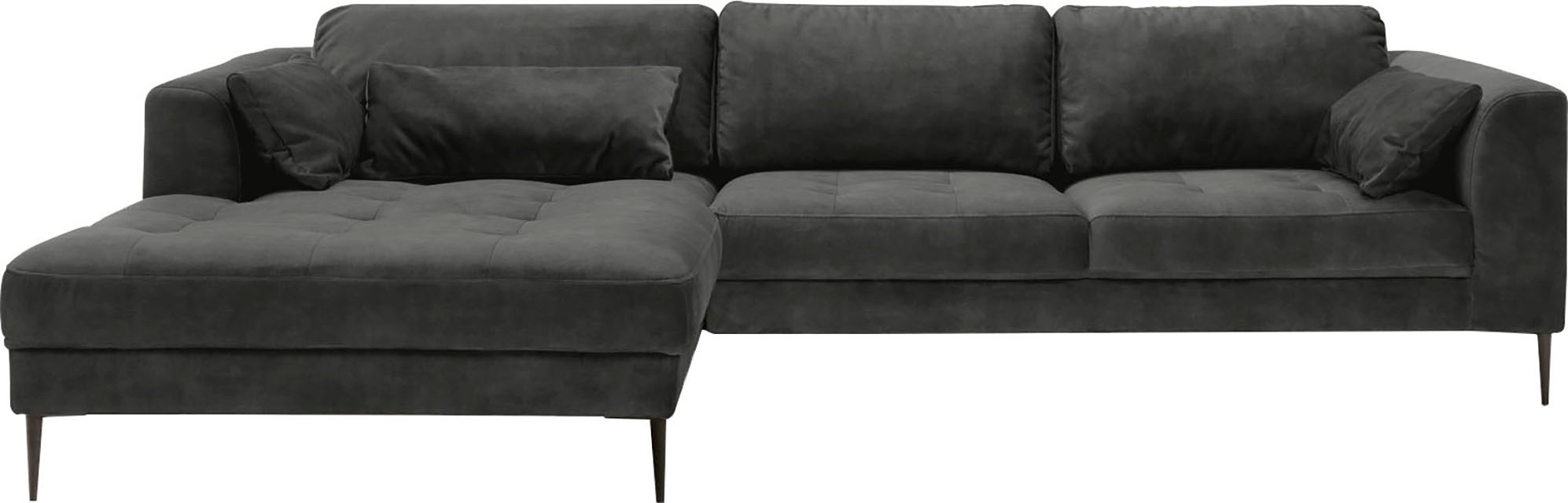 TRENDMANUFAKTUR Ecksofa »Luzi, wahlweise mit Schlaffunktion & Bettkasten. OTTOs Choice, L-Form«, Designsofa mit tollem Sitzkomfort, Metallfüße schwarz, Breite 280 cm