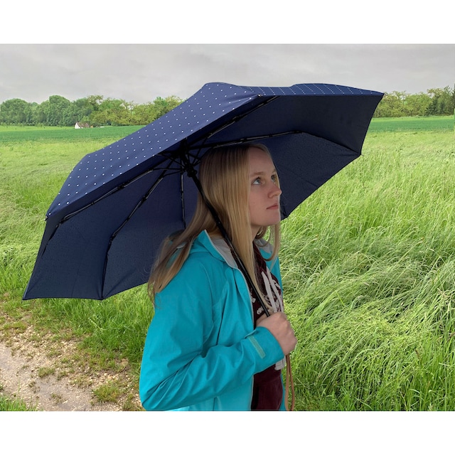 EuroSCHIRM® Taschenregenschirm »Umwelt-Taschenschirm, marine, Punkte weiß«  online bestellen | BAUR
