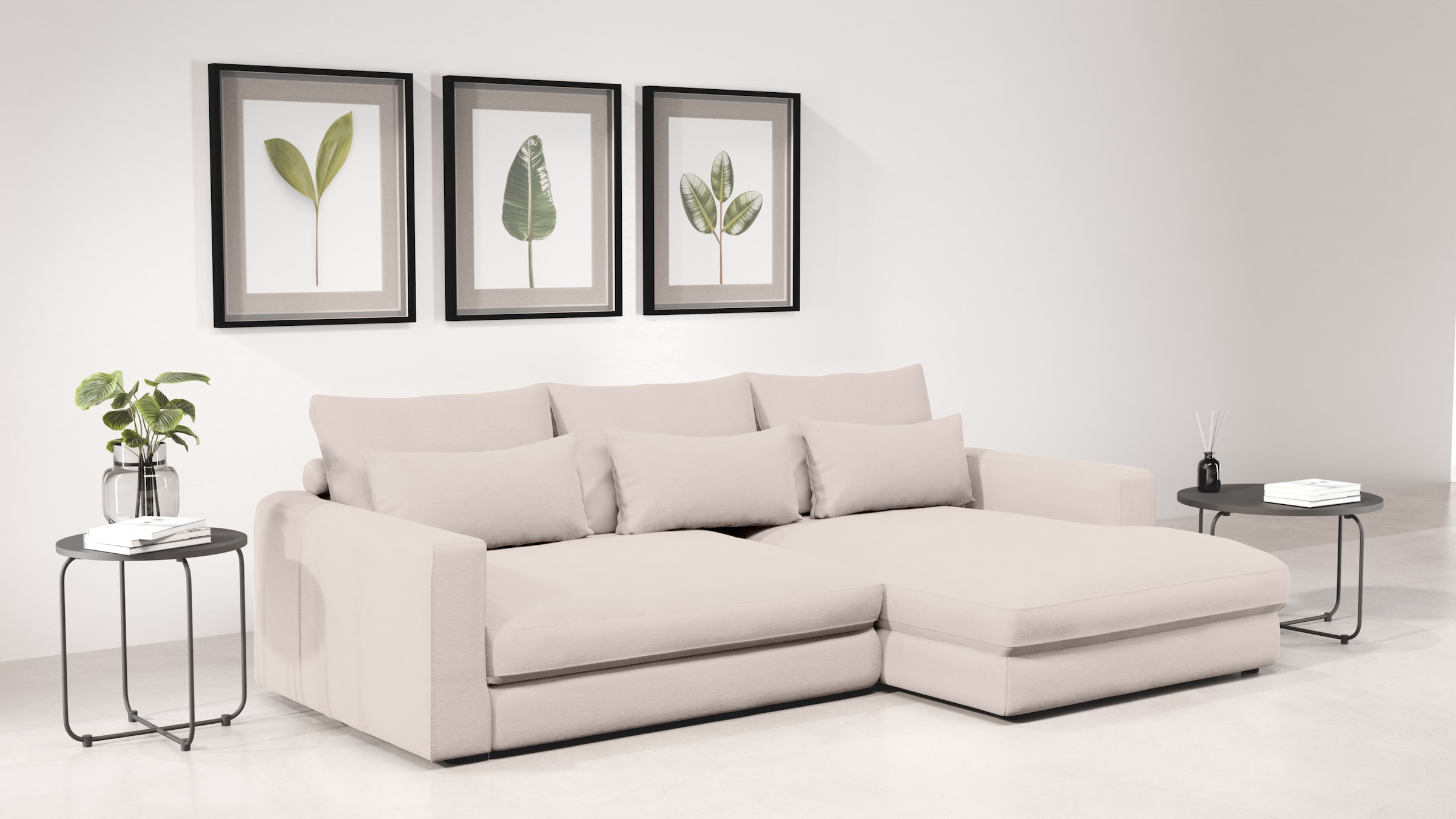 Home affaire Ecksofa "Darwin, viele Kissen, extra tiefe Sitzfläche, 271/89/ günstig online kaufen