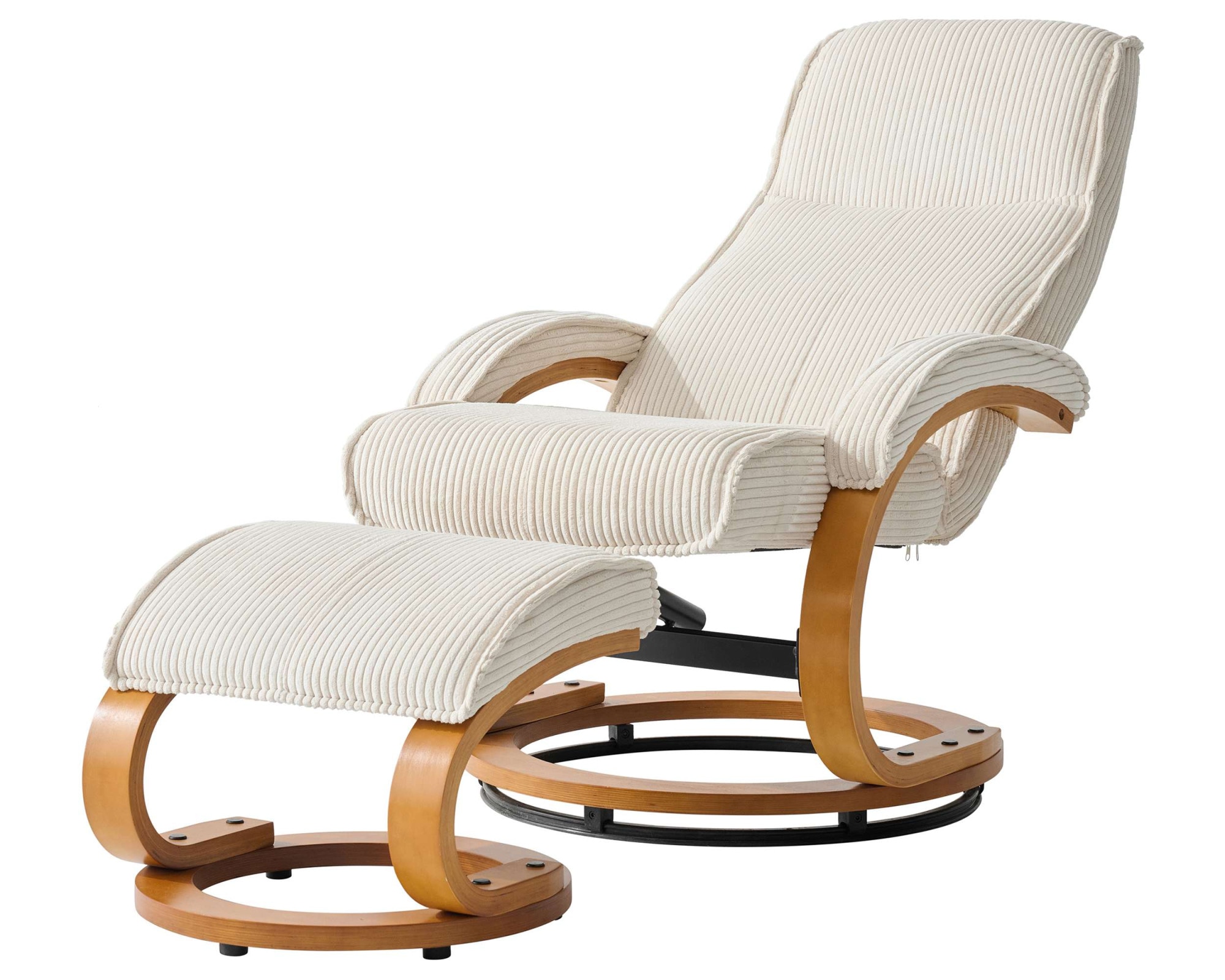 Home affaire Relaxsessel »Paris, mit Hocker - OTTO. Verlässliche Qualität.« bestehend aus Sessel und Hocker,  manuelle Relaxfunktion mit Drehfunktion, neu: Cord-Bezug