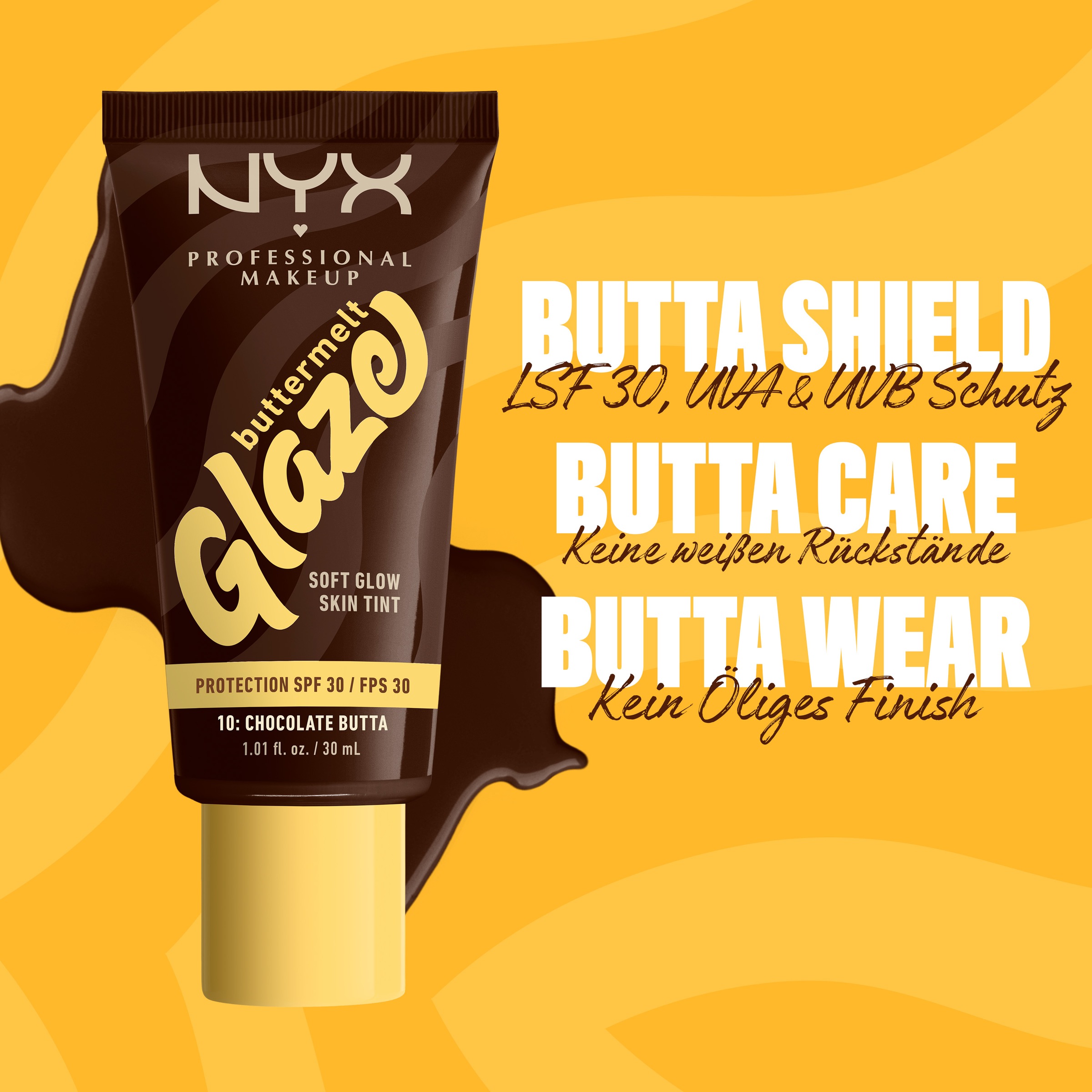 NYX Foundation »NYX Professional Makeup Buttermelt Glaze Foundation LSF 30«