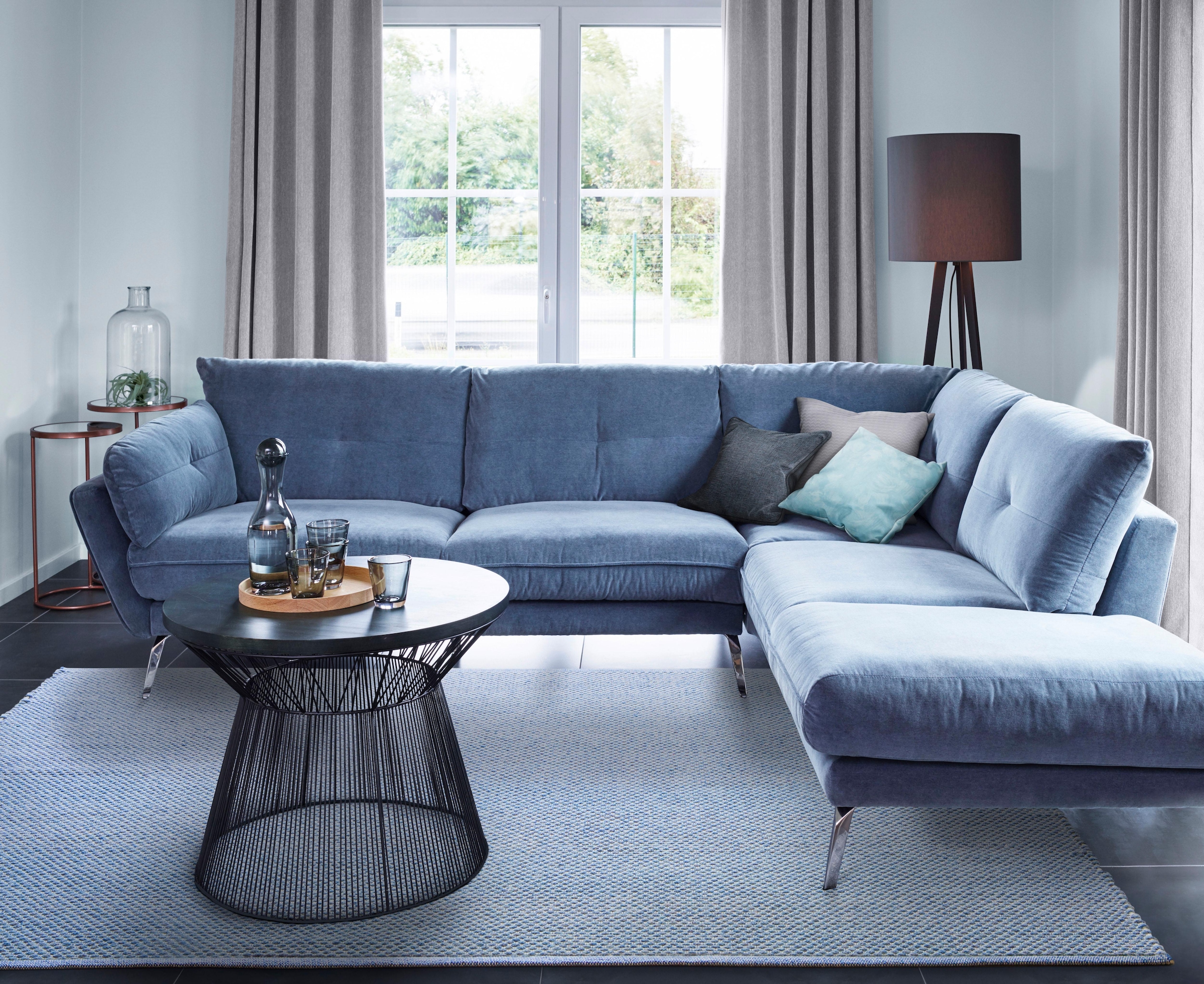 LUXOR living Teppich »Liv«, rechteckig, 12 mm Höhe, Handweb, reine Baumwolle, handgewebt, Uni-Farben, leicht meliert