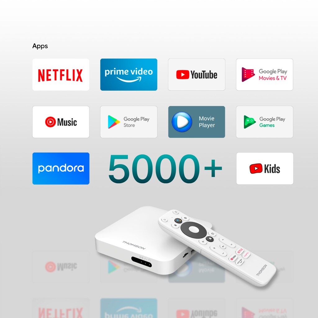 Thomson Streaming-Box »THA100 4K Ultra HD«, Netflix, Prime Video, Disney, Youtube, Sky Ticket