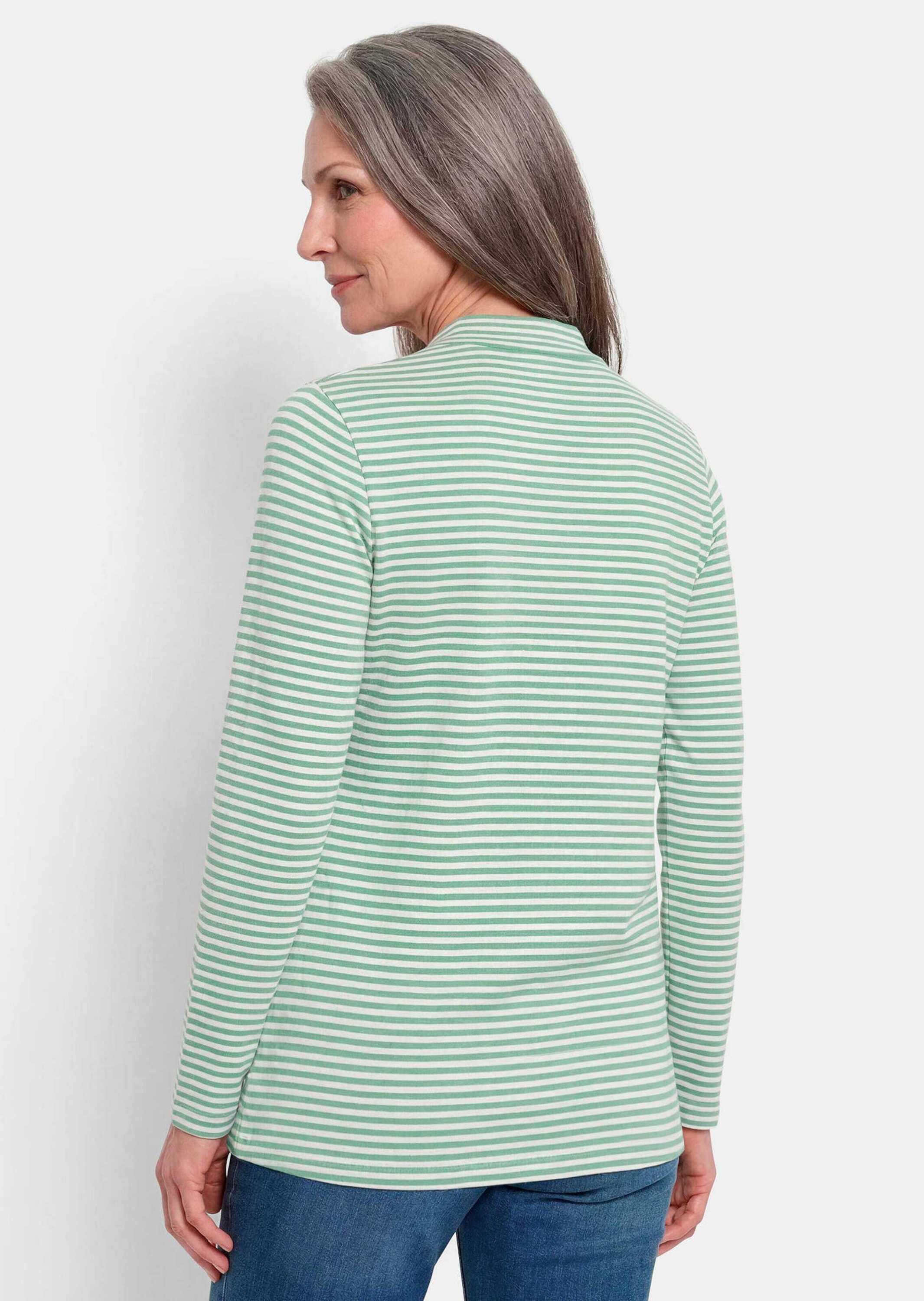GOLDNER Langarmshirt »Ringelshirt mit Stehkragen« stretchbequemer Baumwolljersey