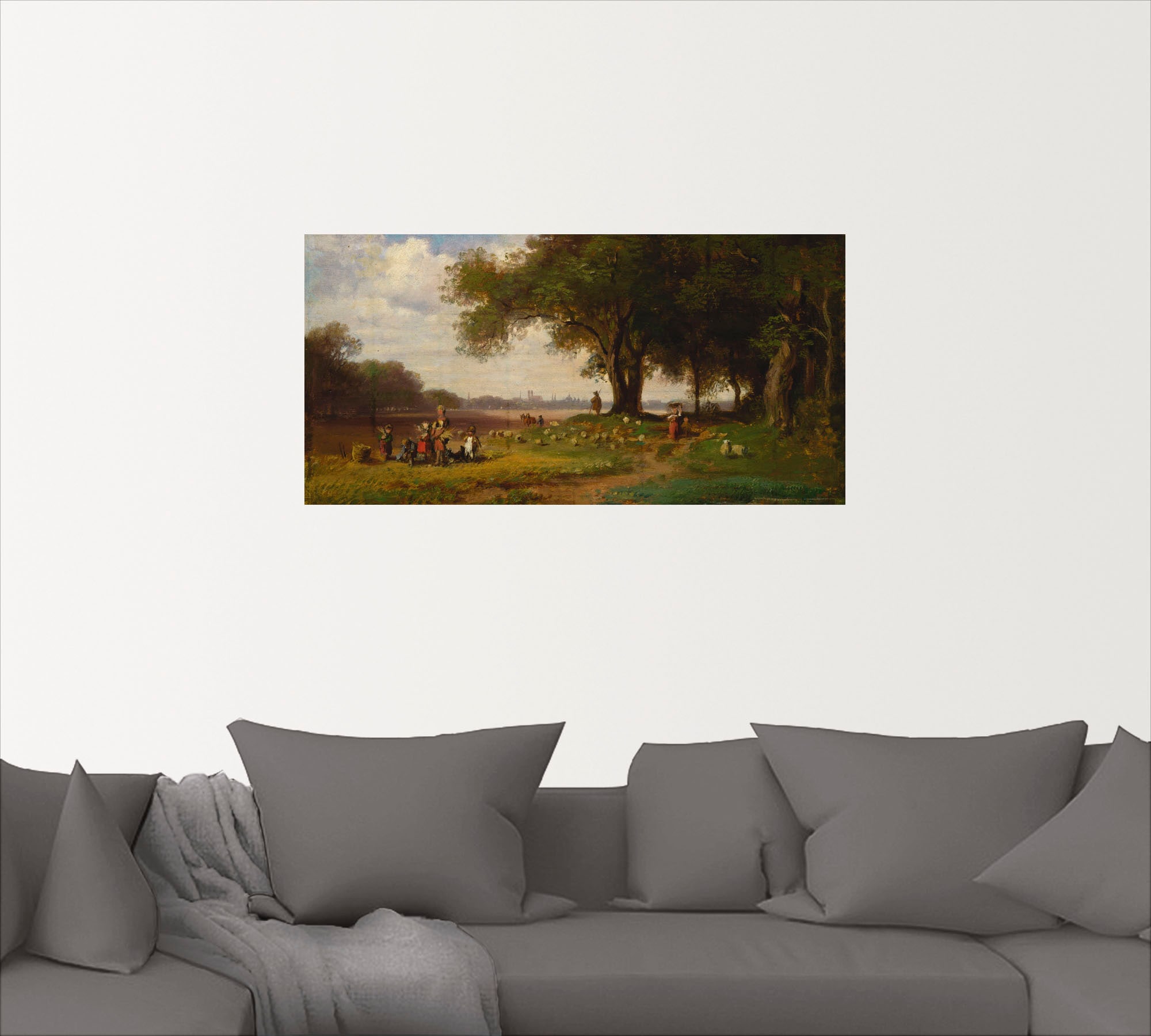 Artland Wandbild »Landschaft vor München mit Schäfer«, Europa, (1 St.), als Poster, Wandaufkleber in verschied. Größen