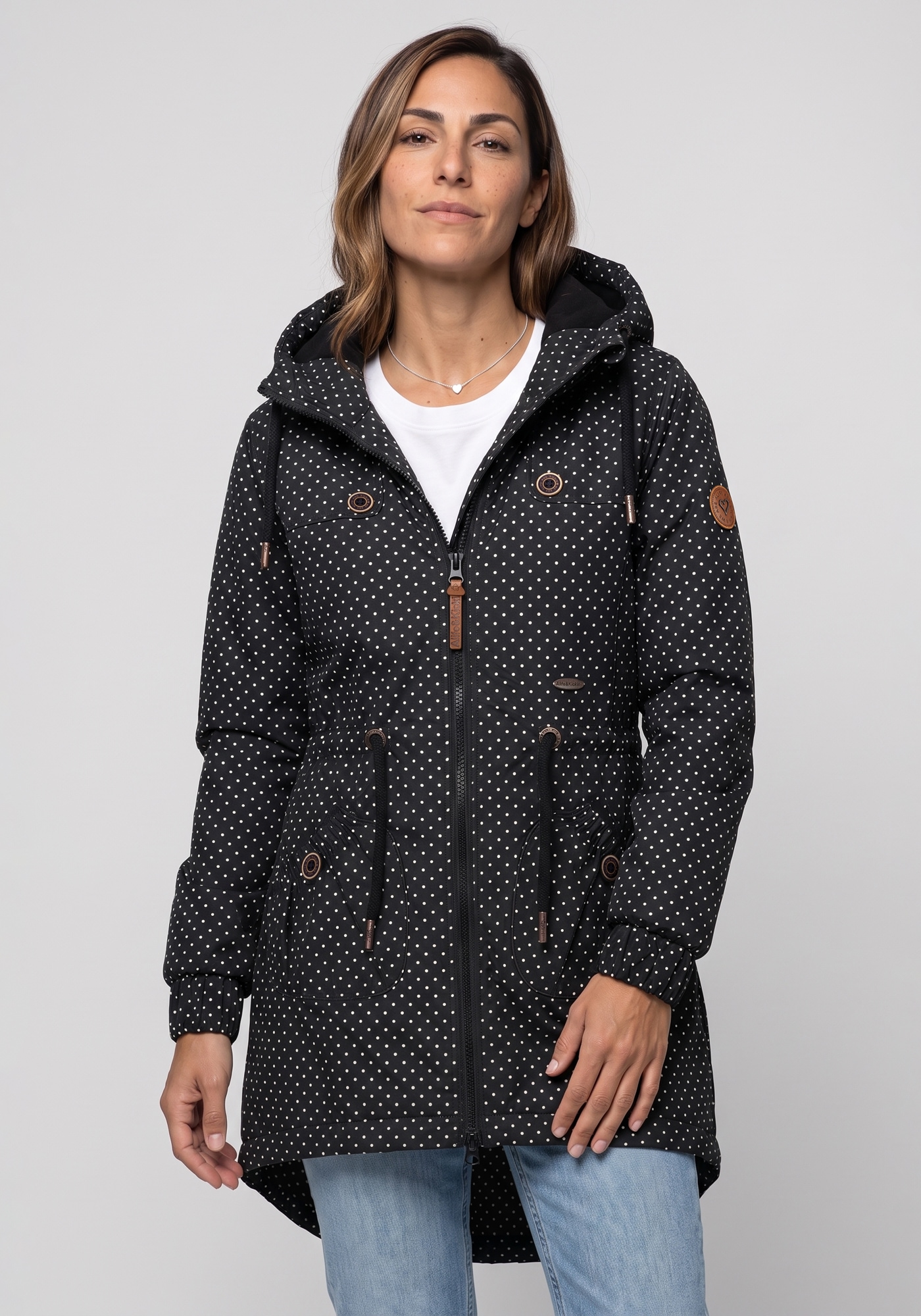 Alife & Kickin "CHARLOTTEAKB" mit Kapuze gefütterter Parka, Kapuzenjacke durch Bindeband tailliert