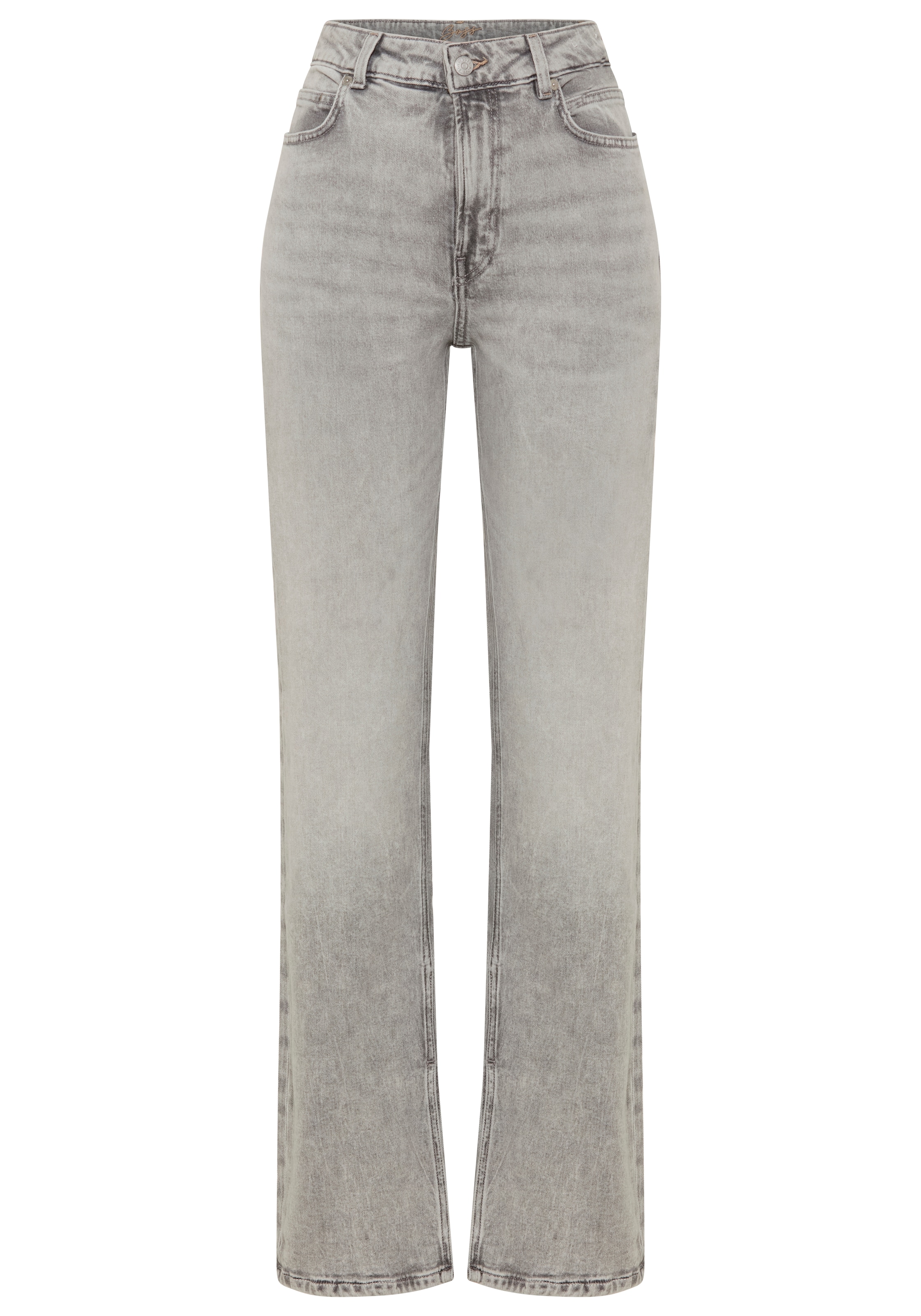 BOSS ORANGE Straight-Jeans "ADA HR SLIT Premium Damenmode" mit Schlitz am Saum, hohe Leibhöhe