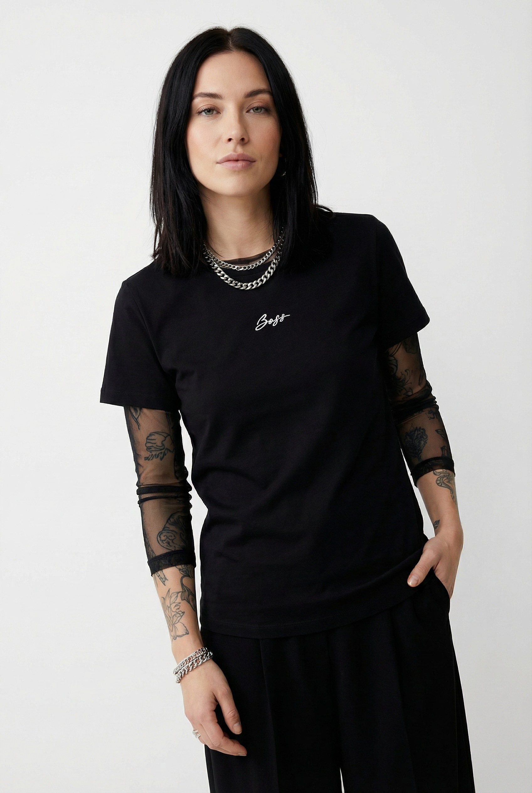 BOSS ORANGE T-Shirt "Elove Embro Premium Damenmode" mit Rundhals, Slim Fit günstig online kaufen