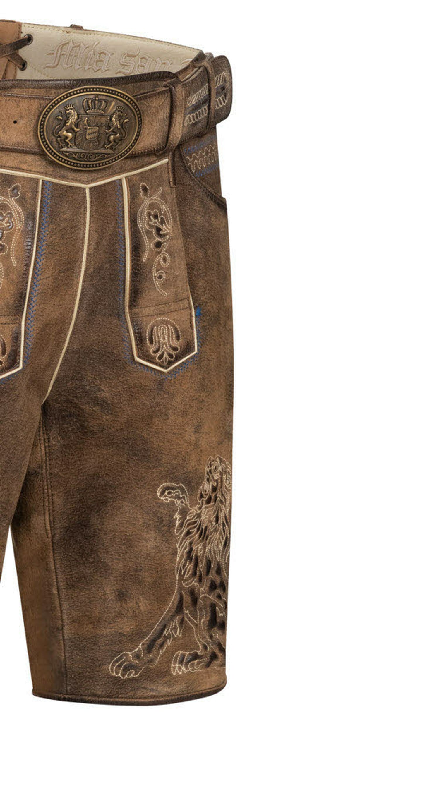 Nübler Trachtenlederhose »Lederhosen kurz Latz Bavarian«