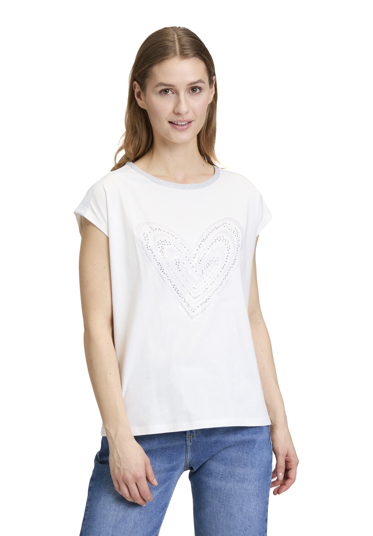 Cartoon Kurzarmshirt "Damen Rundhals-Shirt mit Placement", 1 Stk. Aufgestep günstig online kaufen